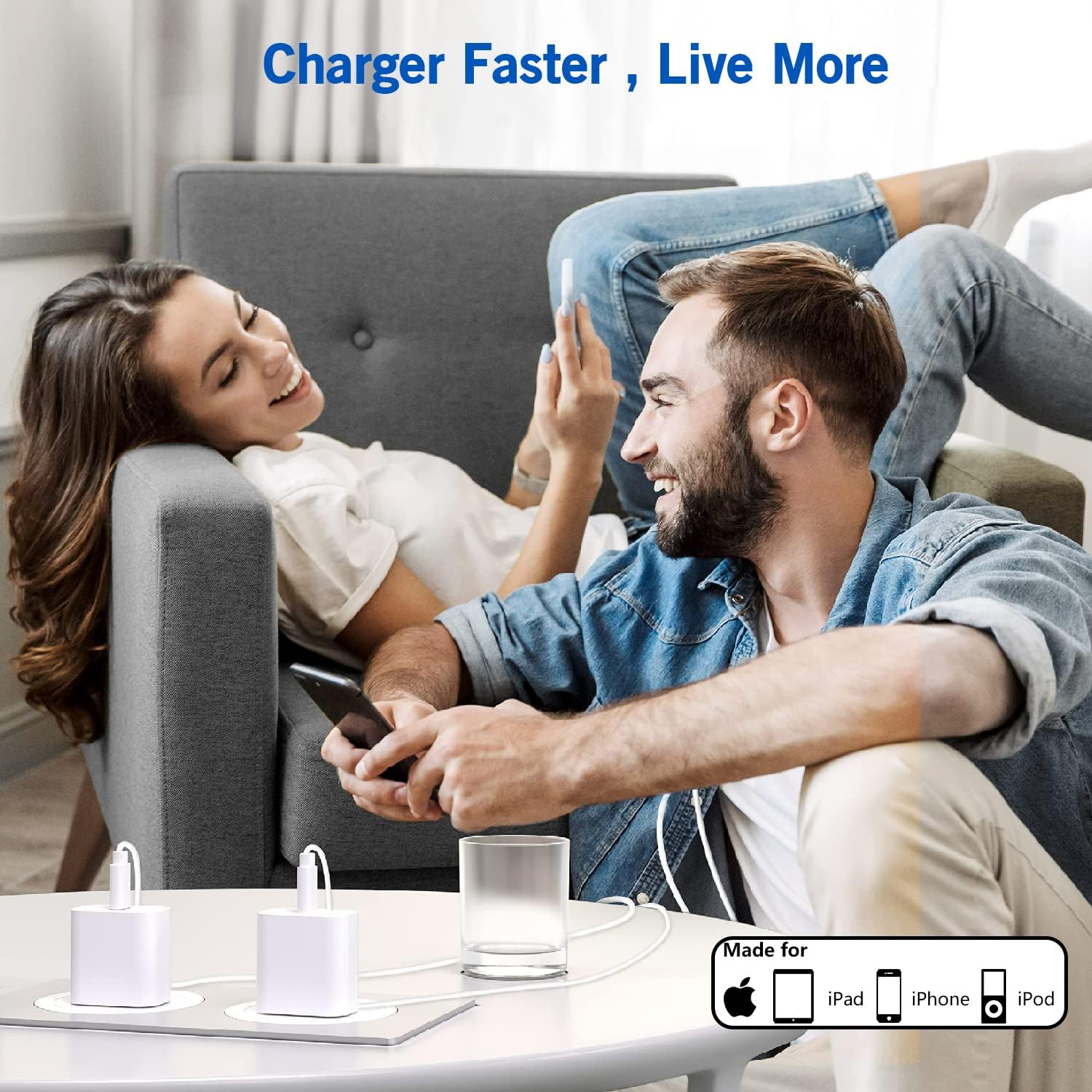 Apple MFi Certified iPhone Fast Charger - 20W USB C Wall Charger with Lightning Cable for iPhone 14/13/12/11 Series | Super Quick Charging Block | Perfect for Home, Office & Travel Use