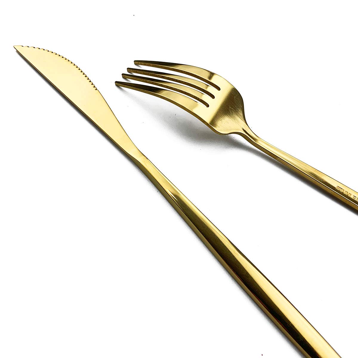 Premium 8.66-Inch Mirror Polished Gold Royal Dinner Forks Set of 6 - Lightweight Stainless Steel Flatware for Fine Dining, Wedding Banquets & Luxury Table Settings