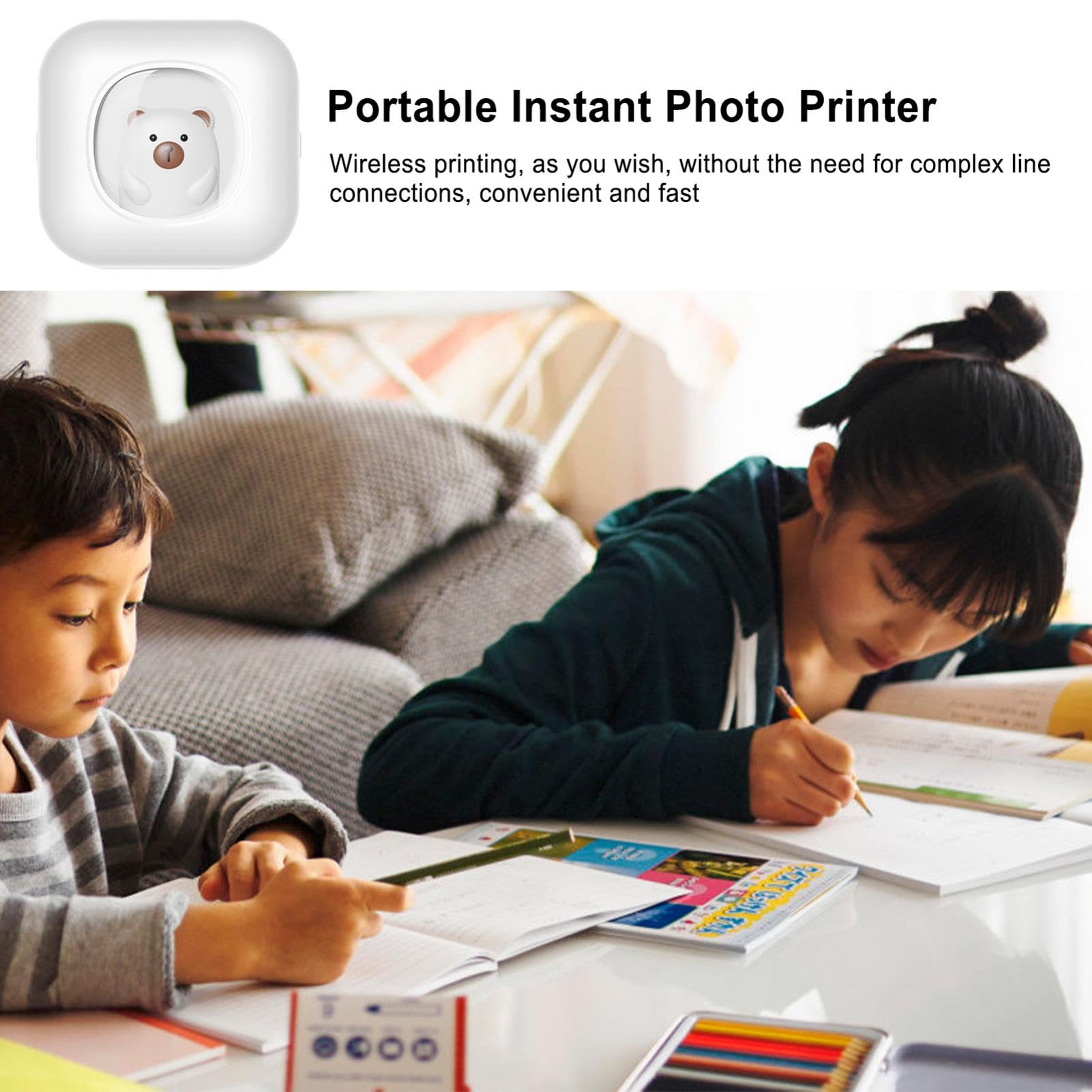 Portable Wireless Inkless Photo Printer for Smartphones - Lightweight & Compact Instant Printing Machine for Travel, Parties & Photo Booths | Compatible with iOS & Android
