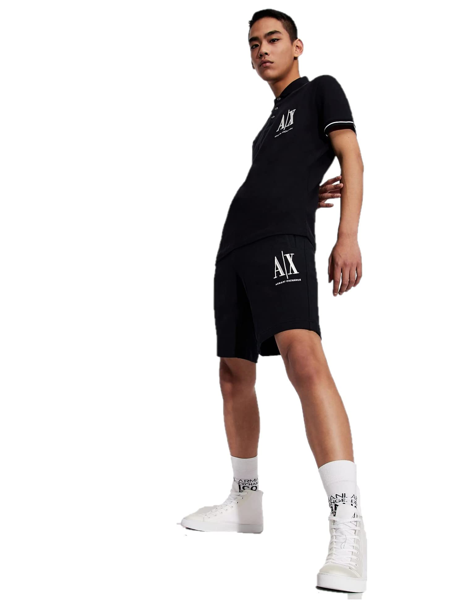 Armani Exchange Men's Icon Project Embroidered Logo Shorts - Casual Summer Shorts for Men with Stylish Branding | Perfect for Beach, Gym & Streetwear Fashion