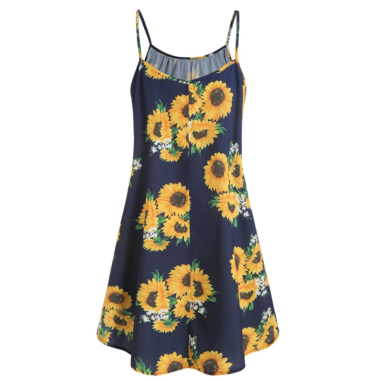 Women's Embroidered Loose Casual Dress - Floral Print Sleeveless O-Neck Maxi Sundress for Summer | Beach, Vacation & Everyday Wear