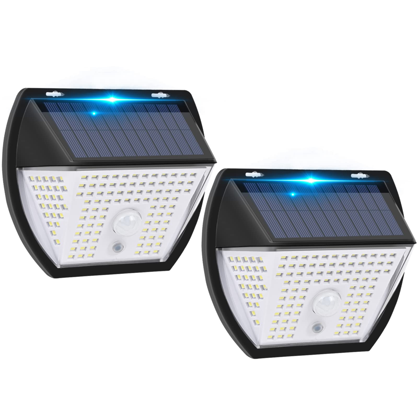 Solar Powered Outdoor Security Lights - 2000 Lumen Super Bright Motion Sensor Lights with 138 SMD LED Chips, IP65 Waterproof Wireless Lighting for Garden, Patio, Yard, Garage (2 Pack) - Perfect for Nighttime Safety and Landscape Illumination