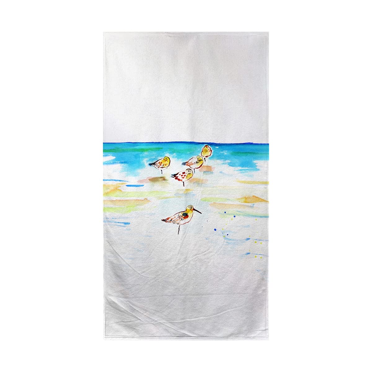 Betsy Drake Five Sanderlings Beach Towel - Premium Sandproof Quick-Dry Bath Towel for Pool, Beach & Outdoor Use