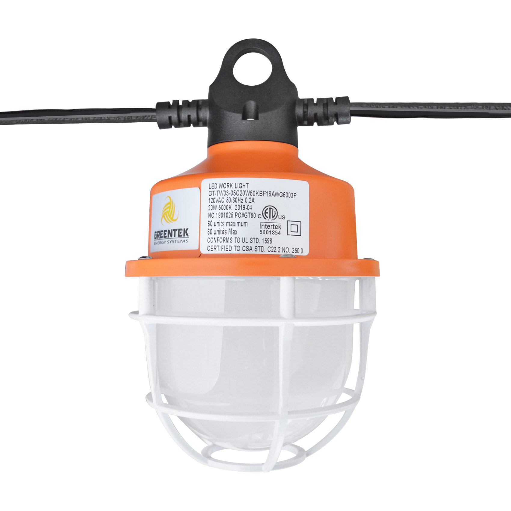 100W LED Temporary Work Light - 50ft Construction String Light for Job Sites, Workshops, and Outdoor Projects - Durable & Bright Lighting Solution