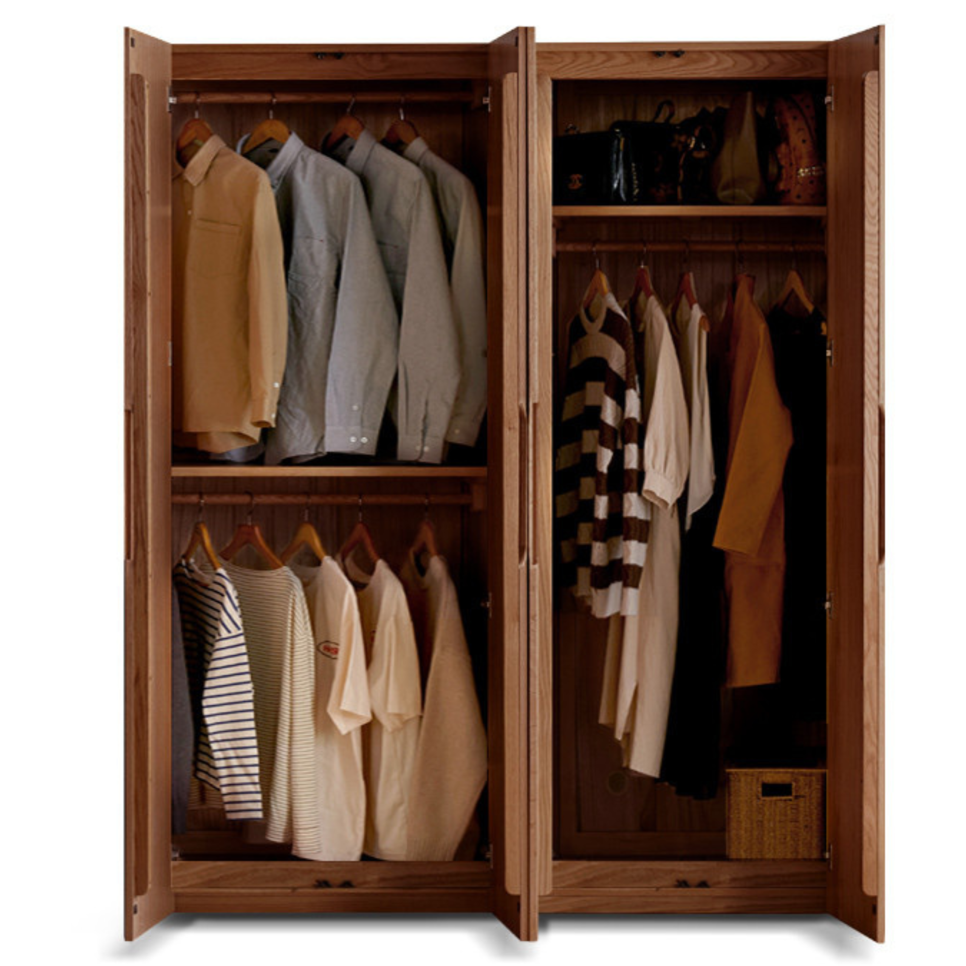 70.9x23.2x78.7 inch / 180x59x200 сm/ Walnut color / four-door wardrobe