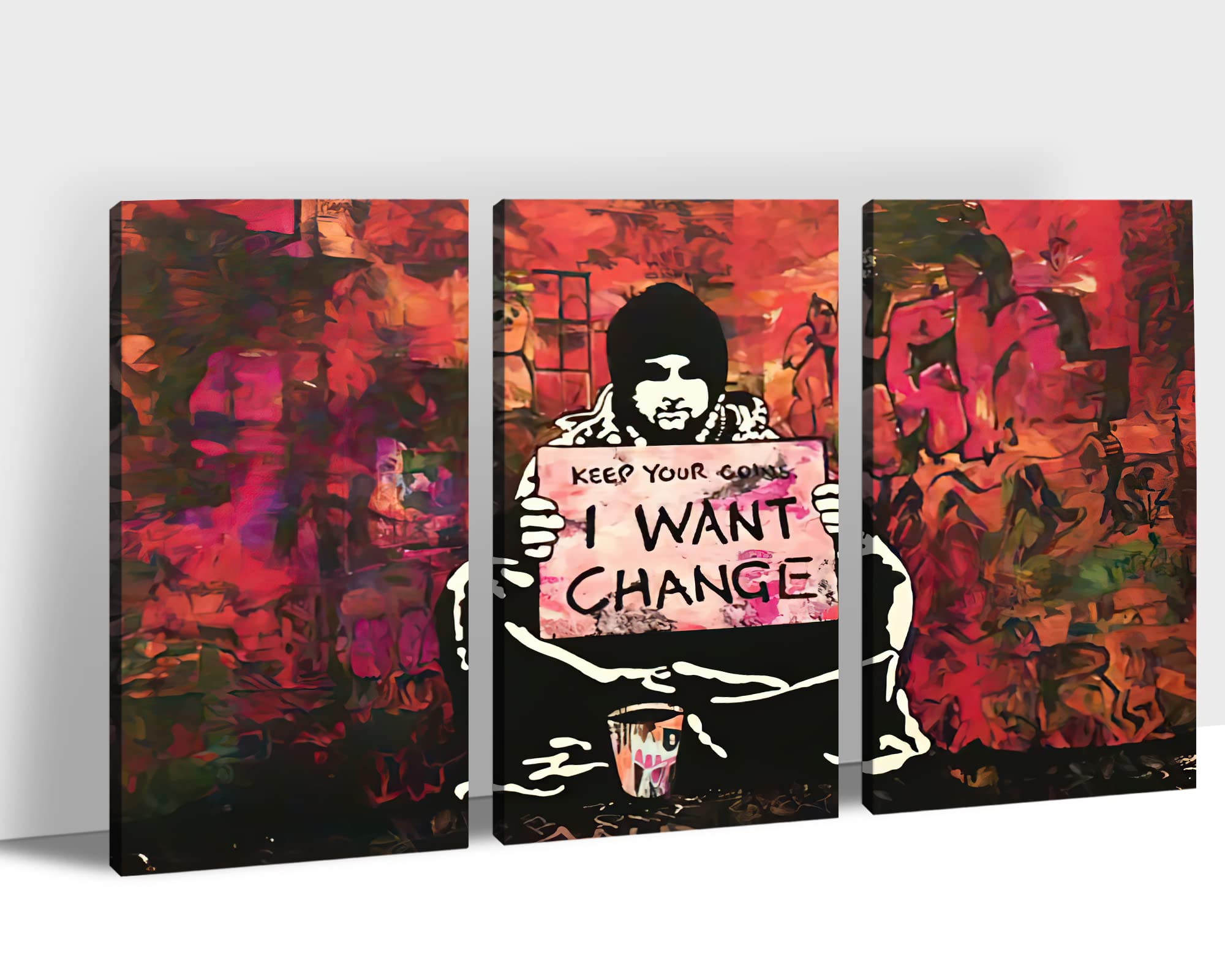 Urban Graffiti Wall Art Set - 3 Piece Colorful Street Art Canvas Prints, Modern Pop Art Framed Decor for Bedroom & Living Room - 20x30 Inches - Perfect for Home, Office & Cafe Wall Decoration