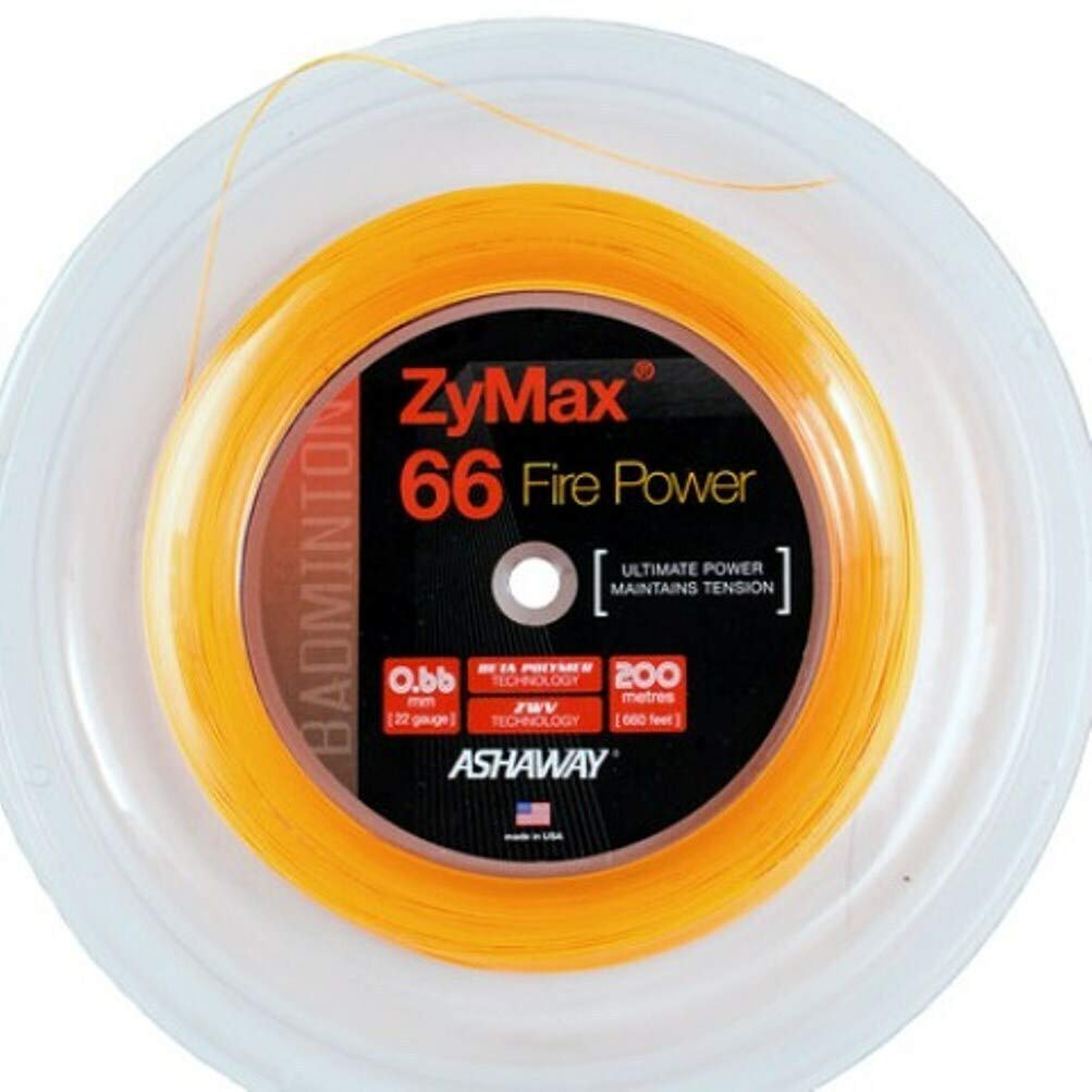 ASHAWAY ZyMax 66 Fire Badminton String Reel - High Performance Badminton String for Professional Players | Perfect for Tournament Play & Training Sessions