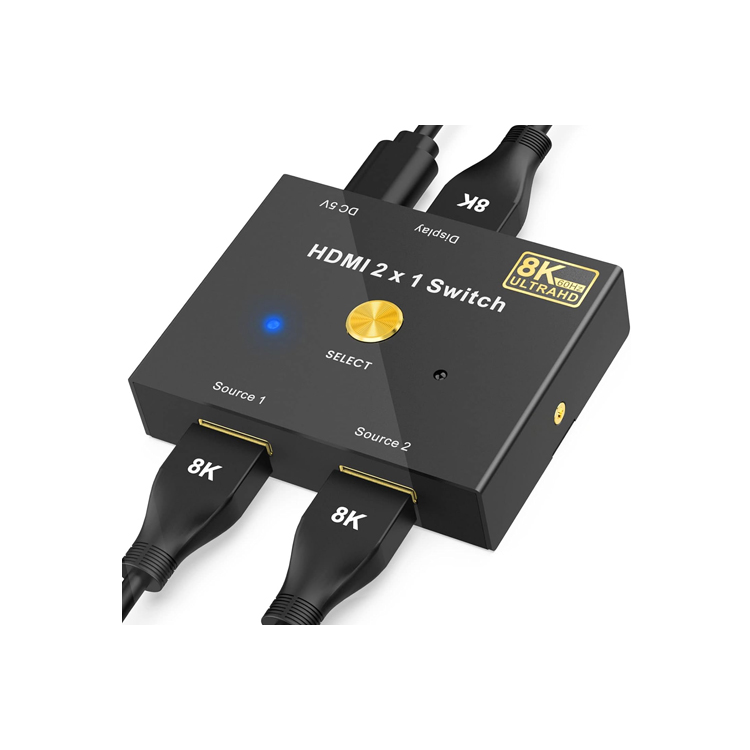 1Mii H2Pro 8K HDMI Switch and Splitter - 2 in 1 Out, 4K@120Hz, HDR, HDCP 2.2 - for Gaming Consoles, Home Theater, and Multi-Screen Setups