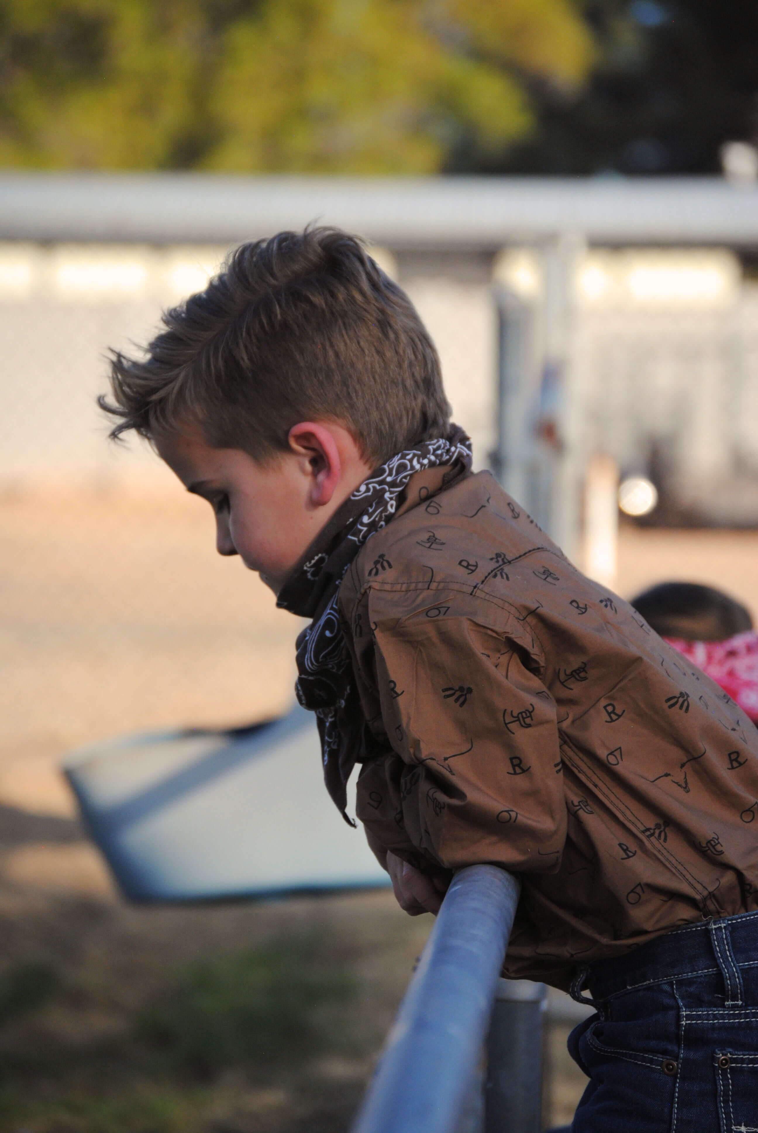Boys Cowboy Print Long Sleeve Shirt with Western Hardware Design - Perfect for Rodeo, Ranch Work & Country Style Outfits
