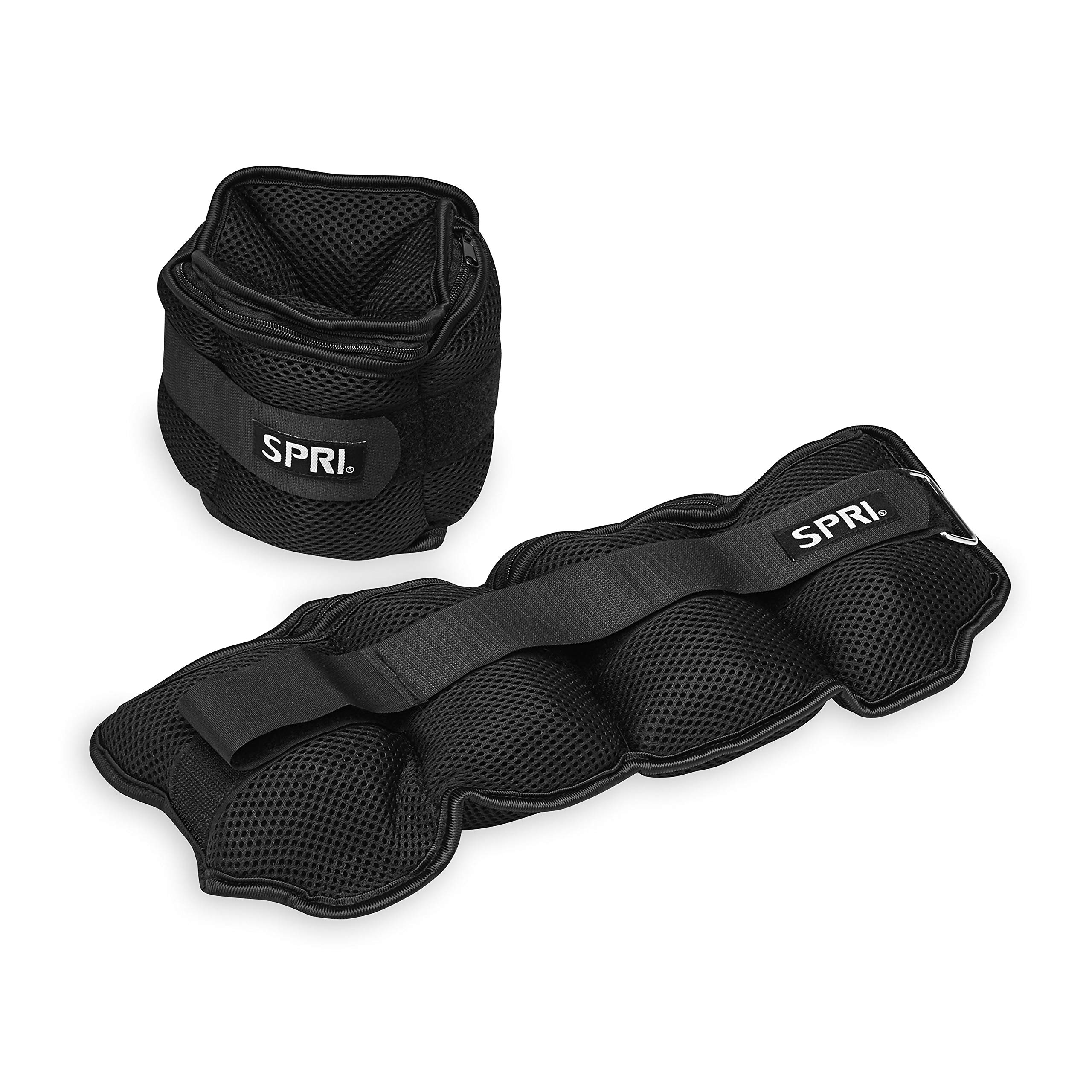 SPRI Adjustable Ankle Weights for Women & Men - 2.5-5lbs Adjustable Walking Weights for Strength Training, Resistance Workouts, Leg Toning - Perfect for Home Fitness, Physical Therapy & Lower Body Exercises