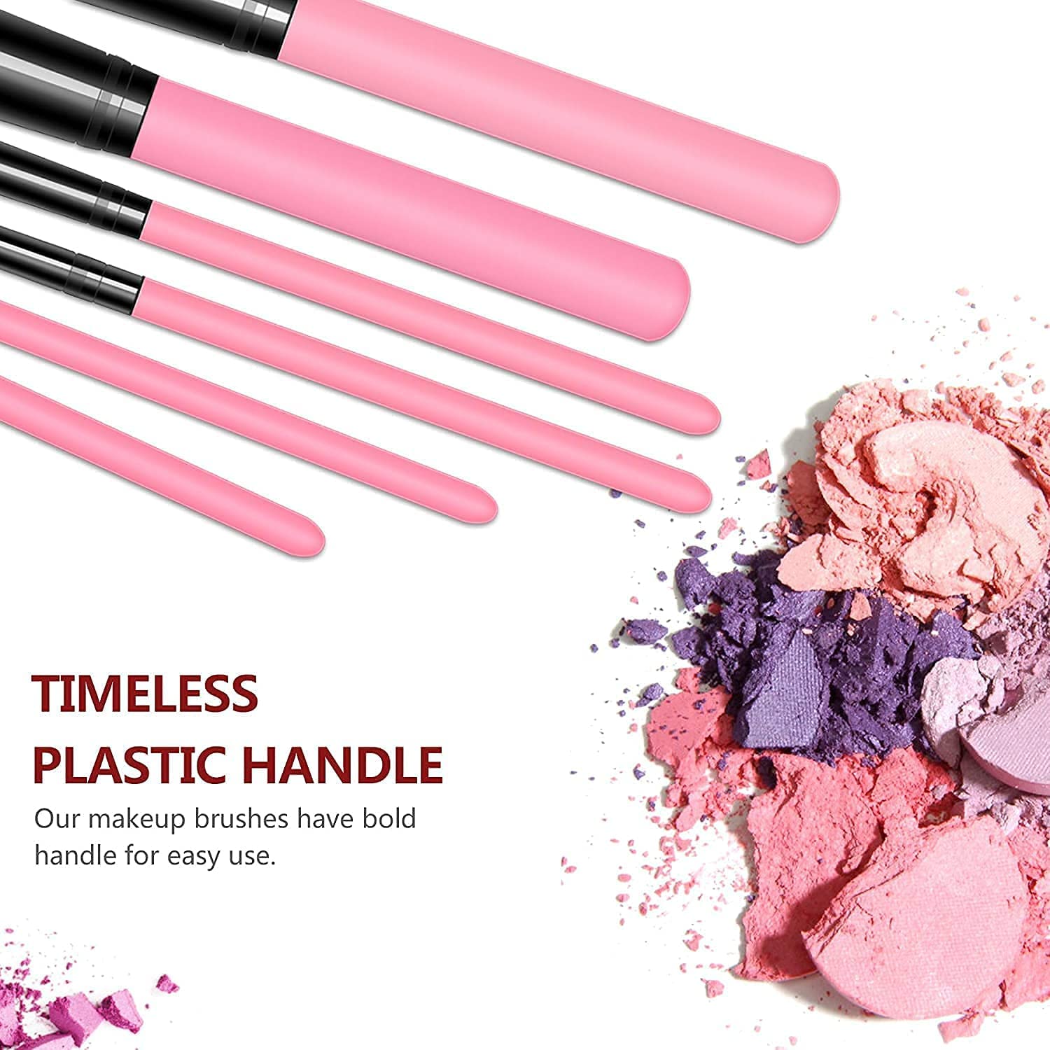 BELLAS 12Pcs Pink Makeup Brush Set for Eyeshadow Foundation & Contour - Perfect for Professional Makeup & Travel