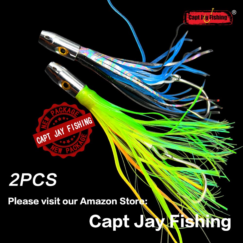 Premium Offshore & Inshore Trolling Fishing Lures - 5 & 6 Inch Jet Head Octopus Skirts for Mahimahi & Game Fish - Perfect for Deep Sea Fishing & Saltwater Angling