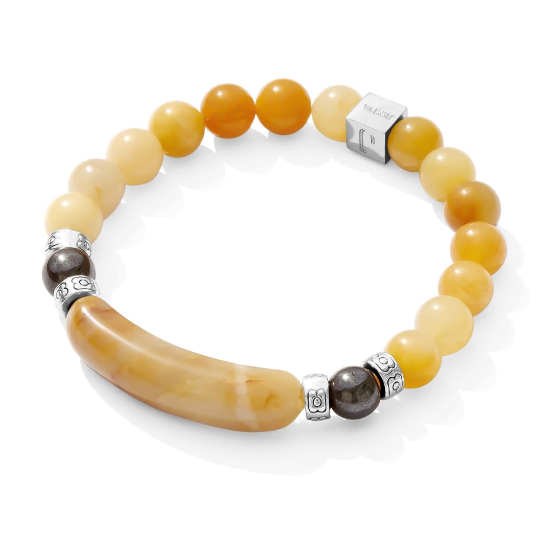 Hematite Stretch Bracelet for Men & Women - 8mm Beads Unisex Yoga Meditation Bracelet - Health & Wellness Jewelry with Luxury Gift Box - Perfect for Stress Relief, Energy Balance, and Spiritual Healing