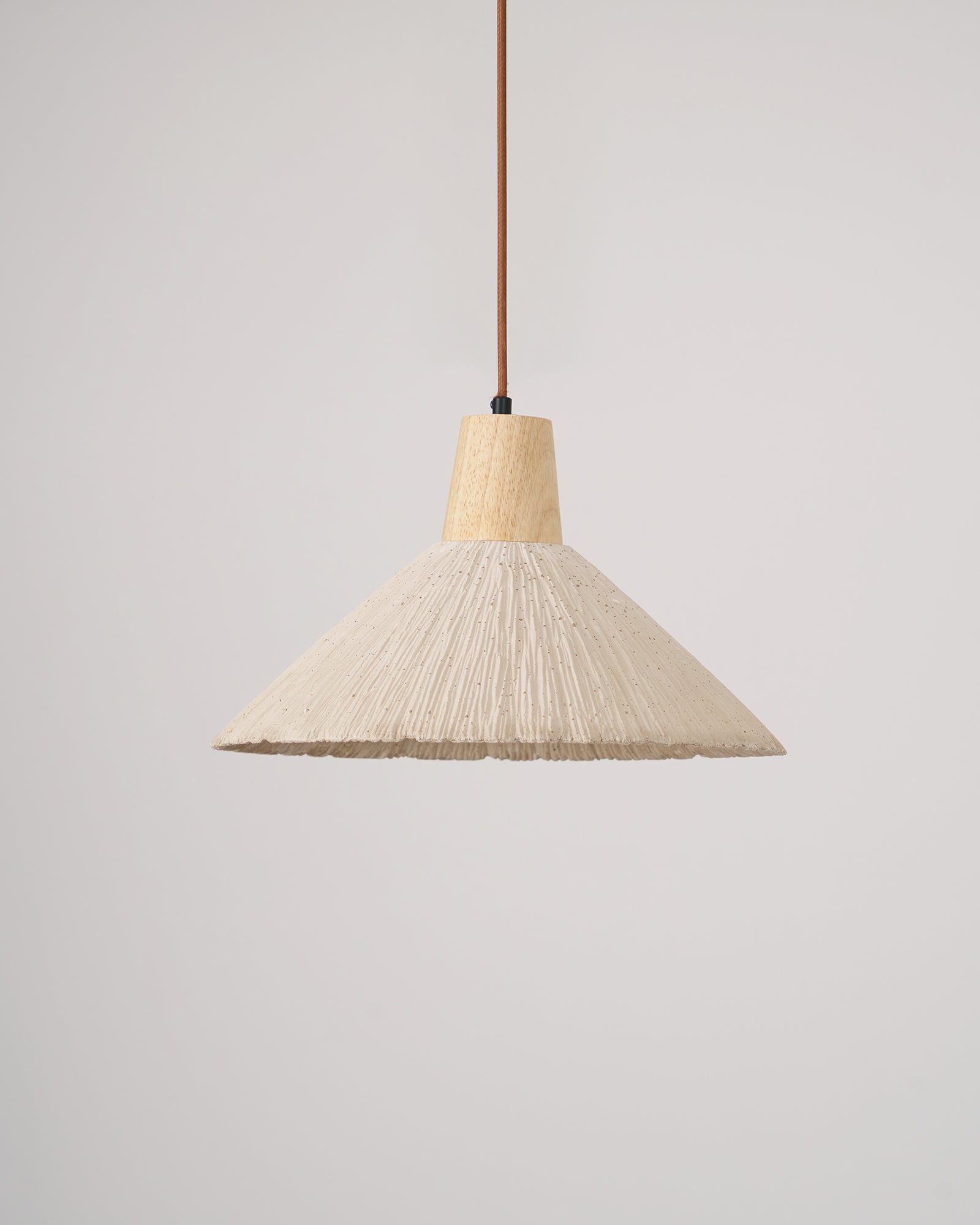 Modern Concrete Pleated Pendant Light - Industrial Style Hanging Lamp for Kitchen Island, Dining Room & Bedroom Lighting