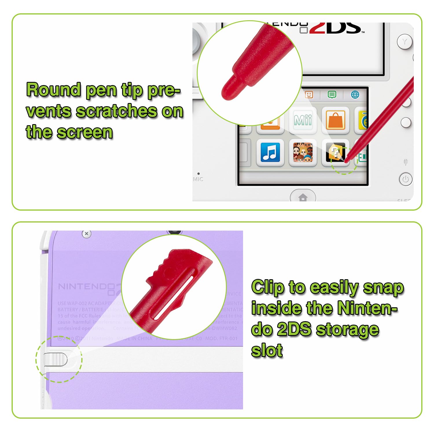 10 Pack Colorful Nintendo 2DS Stylus Pens - Replacement Stylus for Original 2DS Console & Games - 10 Vibrant Colors - Perfect for Gaming, Drawing & Touch Screen Navigation