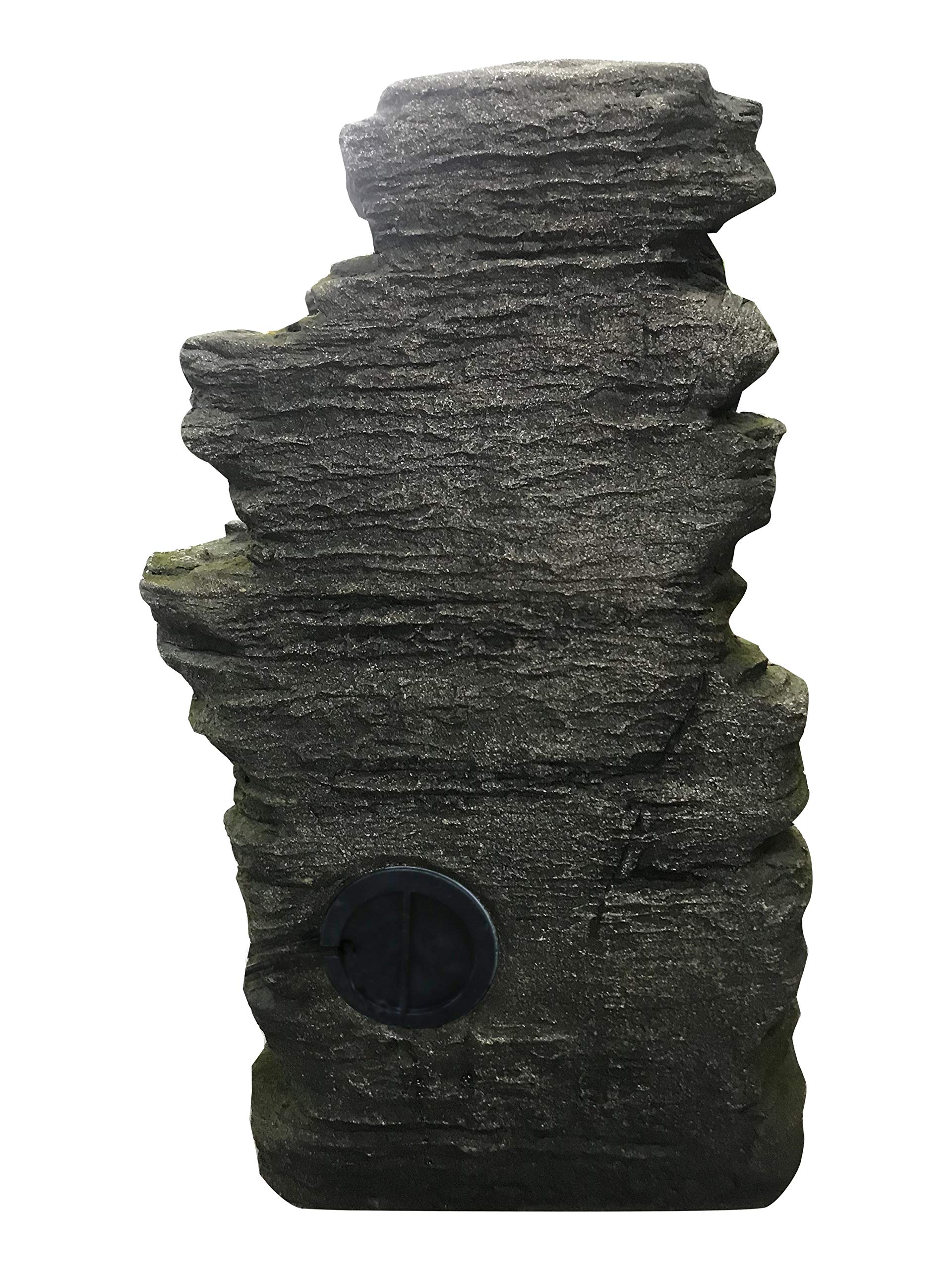 Multilevel Stone Fountain with 3 Cool White LED Lights - Perfect for Garden, Patio, and Outdoor Decor