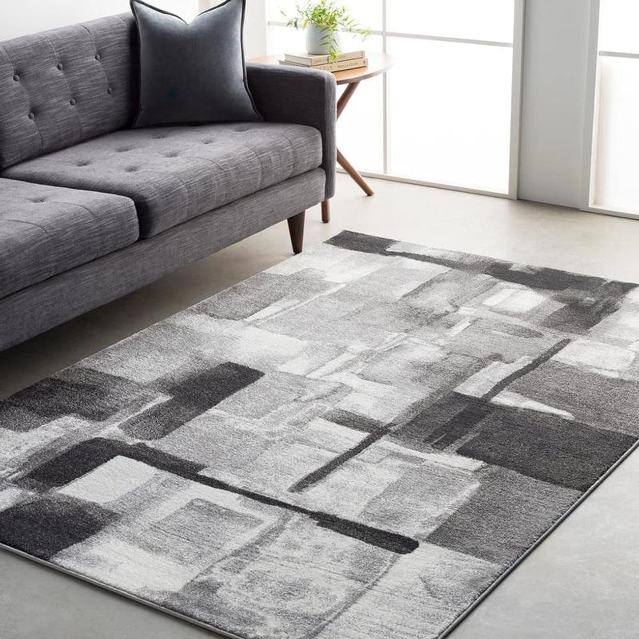 Mark&Day 5x7 Modern Black & Beige Area Rug - Soft Non-Slip Living Room Carpet, Bedroom Rug, Kitchen Floor Mat (5'3