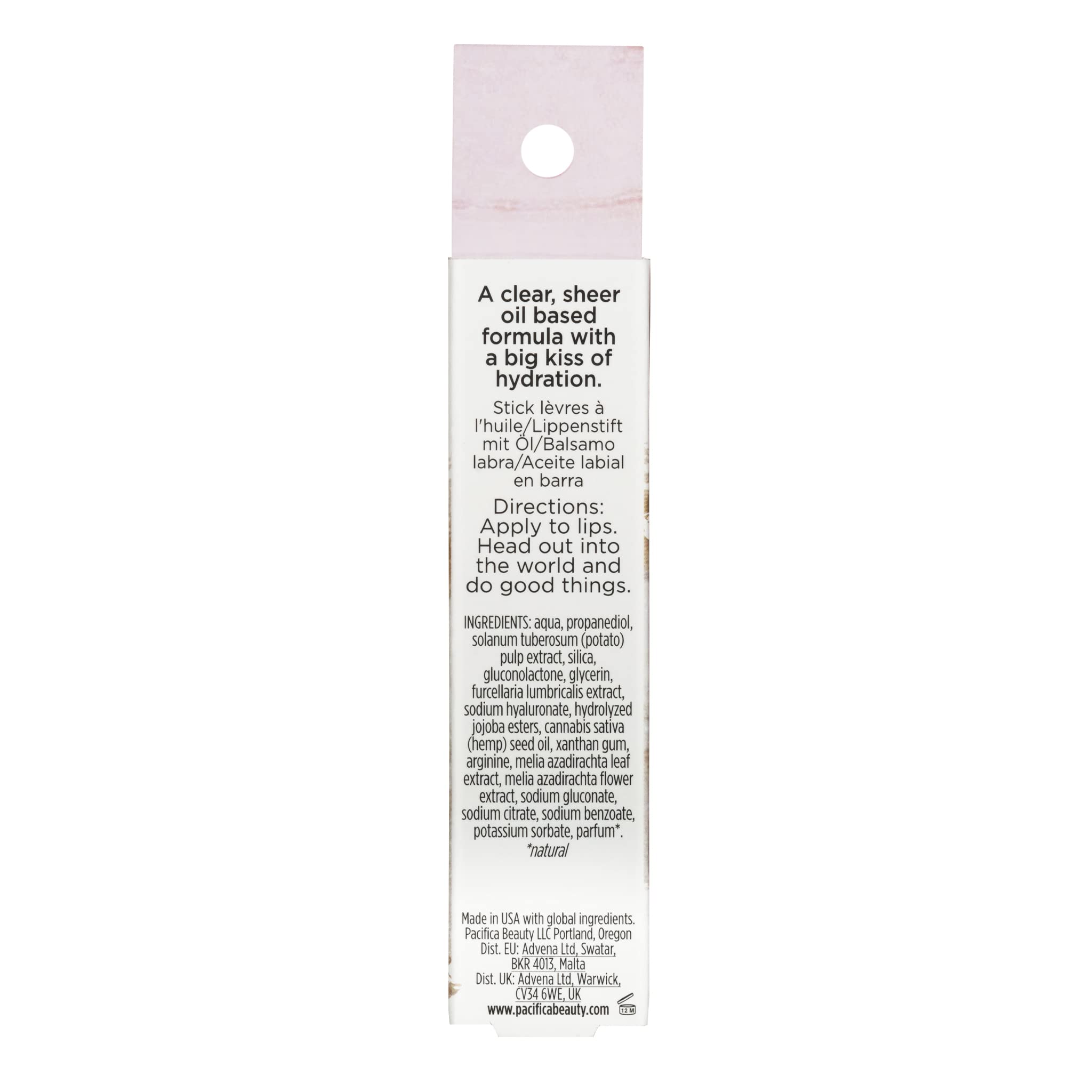 Pacifica Glow Stick Lip Oil - Hydrating & Shiny Tinted Lip Oil for Women, 0.14 oz, Pink Sheer | Perfect for Daily Moisture & Natural Makeup Look