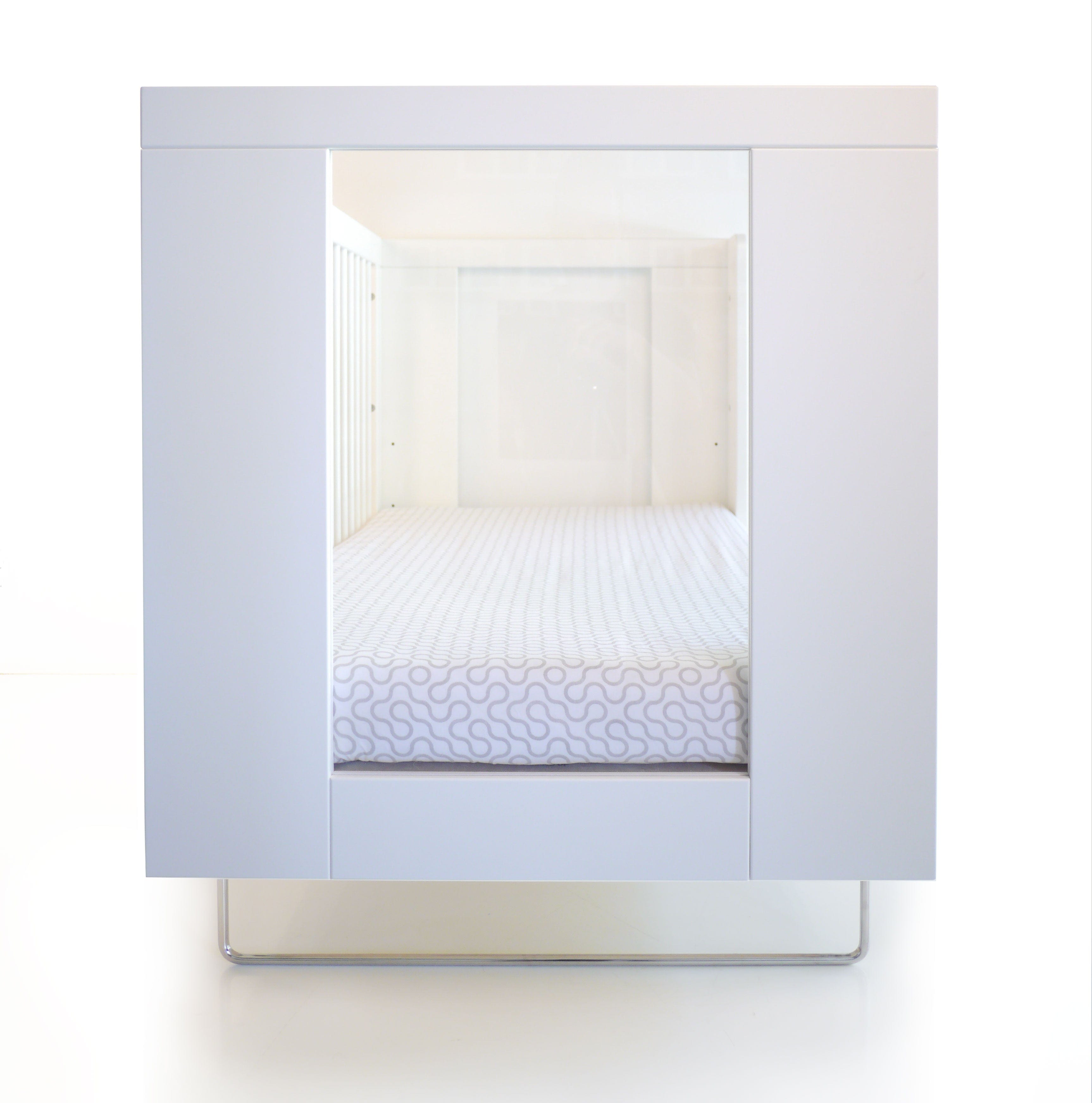 Spot On Square Alto Crib - Modern Baby Crib with Adjustable Height, Convertible to Toddler Bed | Perfect for Nursery, Daycare & Small Spaces