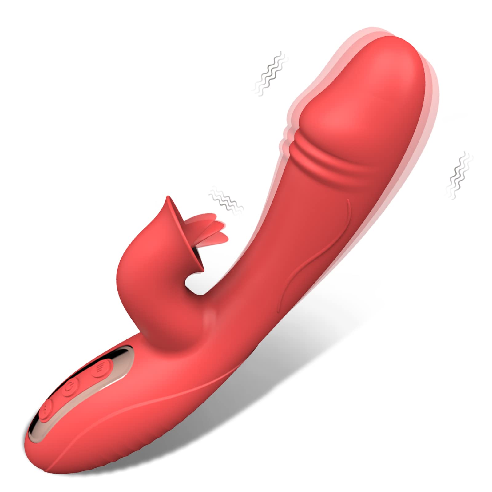 Best Clitoral G-Spot Vibrator with 5 Speeds & 12 Modes - Waterproof Tongue Licking Rose Sex Toy for Women - Rabbit Dildo Stimulator for Beginners - Perfect for Solo Play & Couples Foreplay