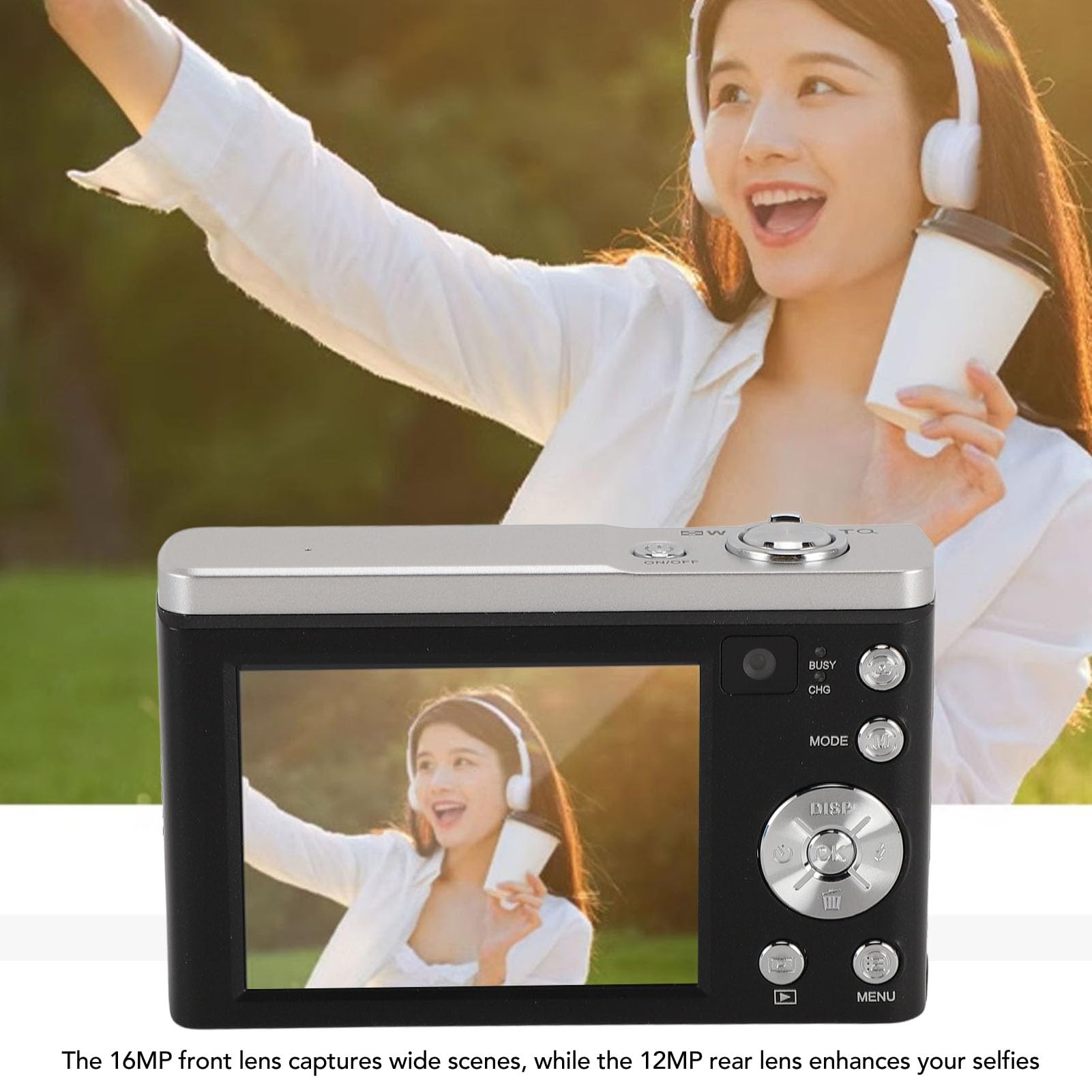5K Digital Camera with 10x Zoom & Anti-Shake for Vlogging & Travel Photography