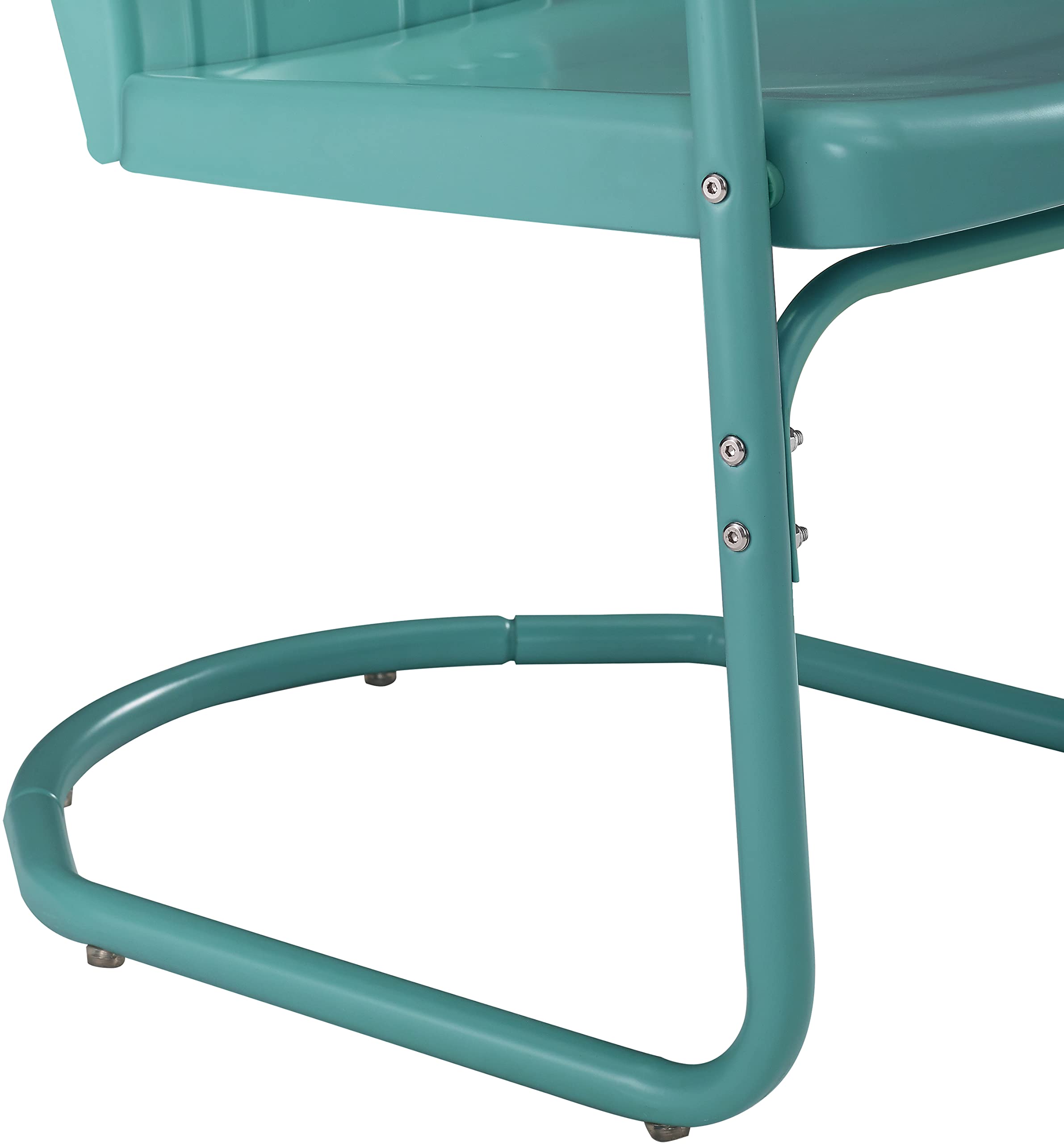 **Crosley Furniture Tulip 2-Piece Outdoor Chair Set - Retro Metal Patio Dining Chairs for Porch, Deck, Balcony - Pastel Blue Satin Finish - Perfect for Garden, Poolside & Backyard Relaxation**