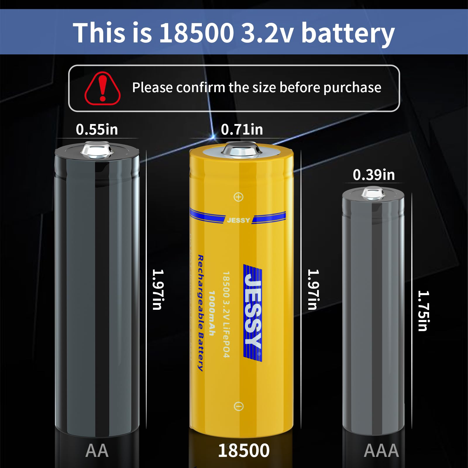 4 Pack 3.2V Rechargeable Solar Batteries - 18500 LiFePO4 Lithium Batteries 1000mAh for Outdoor Solar Lights, Garden Lights, Pathway Lights - Perfect for Backyard, Patio & Landscape Lighting