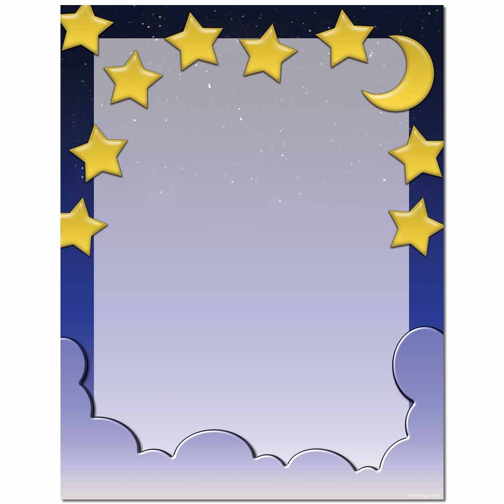 Premium Starry Night Design Letterhead Paper - 100 Sheets for Laser & Inkjet Printers | Perfect for Business Stationery, Wedding Invitations & Creative Projects