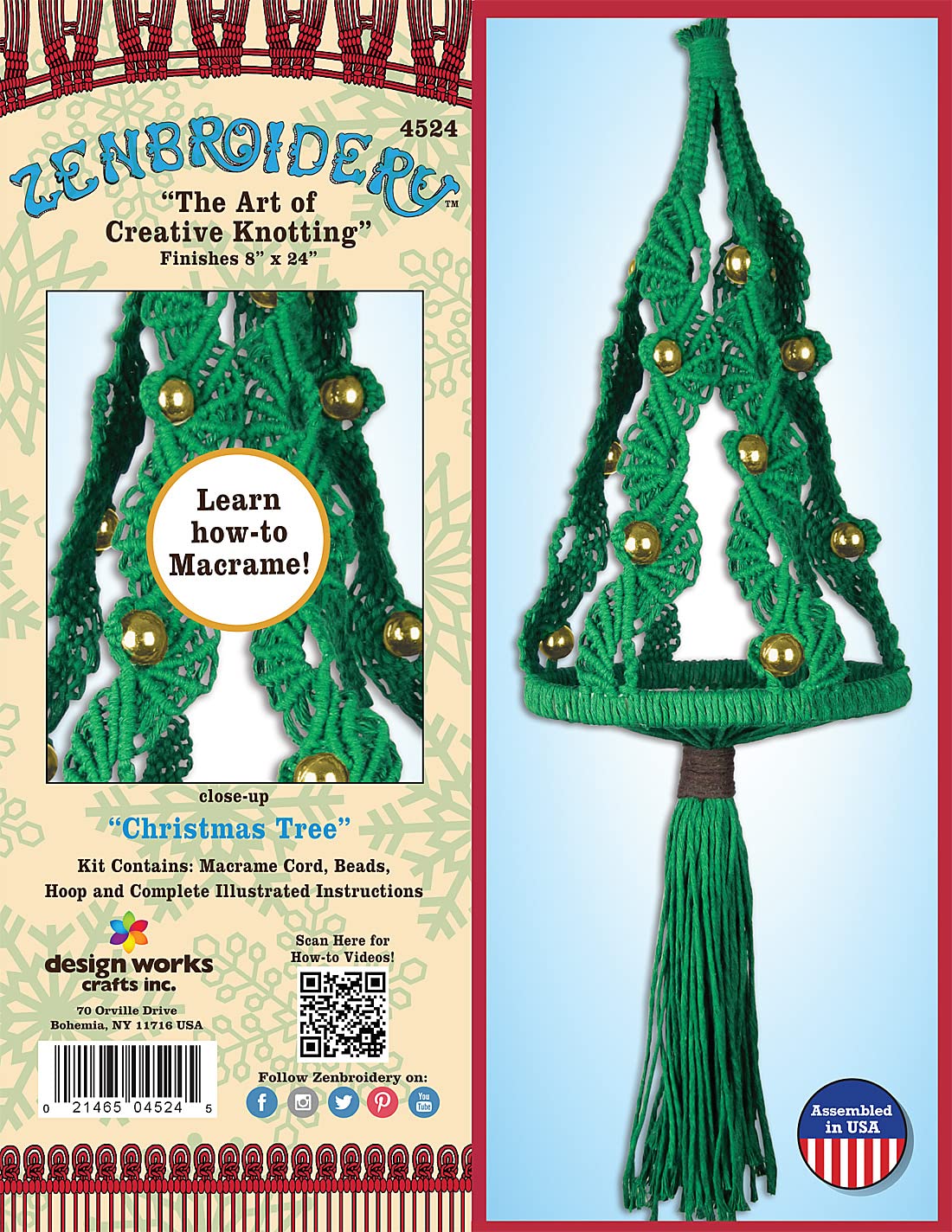 DIY Macrame Christmas Tree Kit - Handmade Holiday Craft for Home Decor, Gifts & Festive Party Decorations | Perfect for Beginners & Craft Lovers