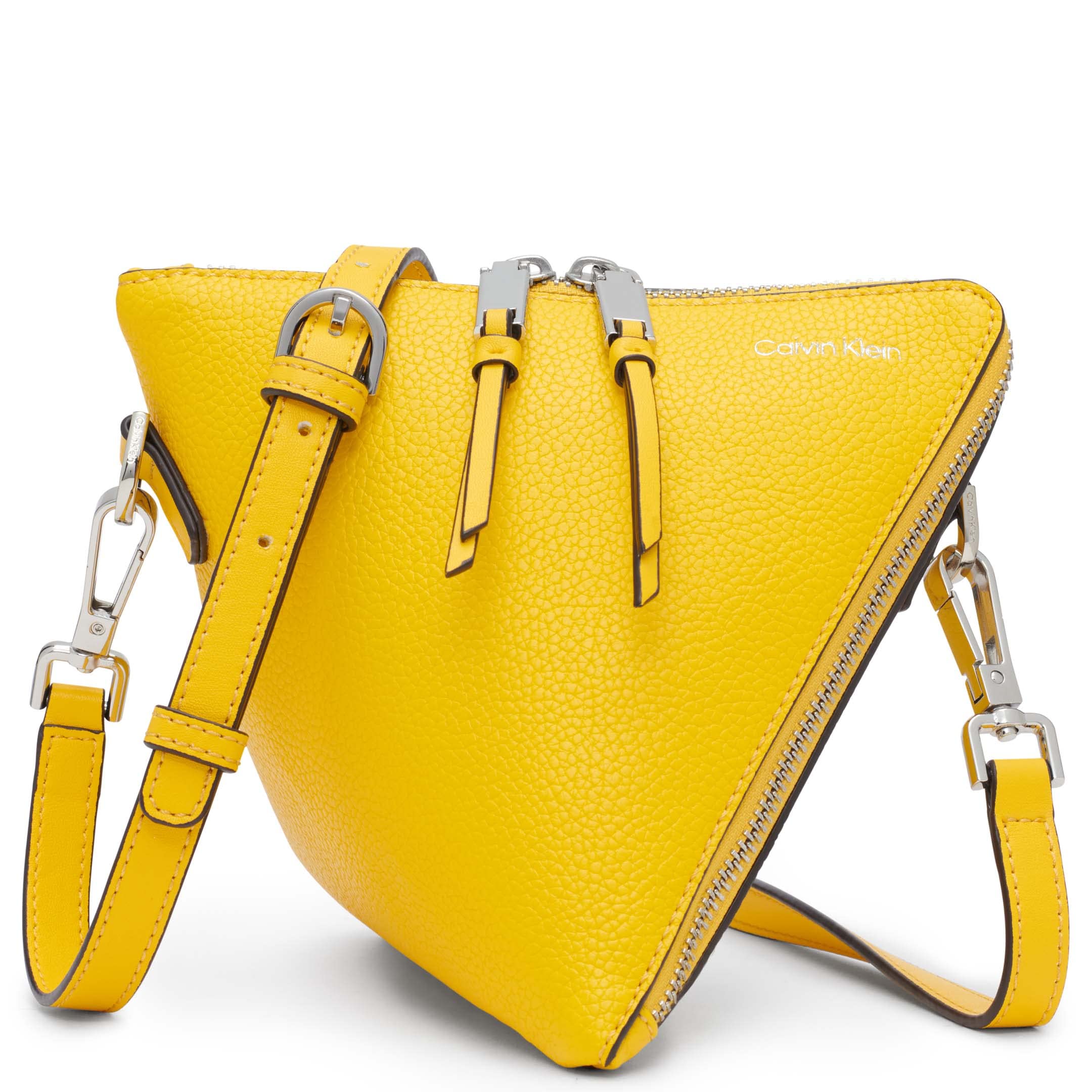 Calvin Klein Argo Top Zip Triangle Crossbody Bag for Women - Stylish Small Shoulder Purse with Adjustable Strap, Perfect for Travel, Shopping & Everyday Use
