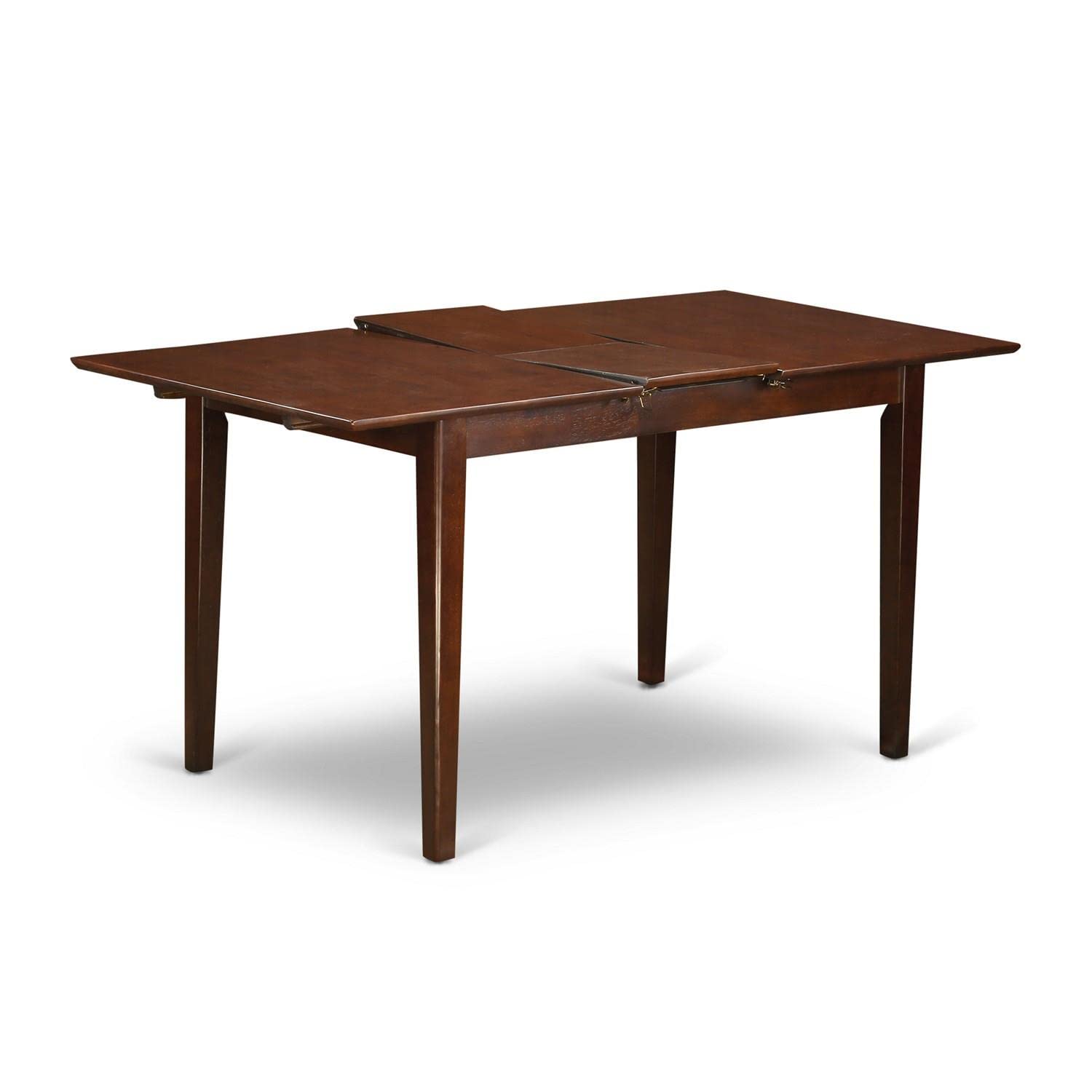 East West Furniture 3 Piece Kitchen Table & Chairs Set with Butterfly Leaf - 32x60 Inch Rectangle Dining Table & 2 Chairs, Mahogany - Perfect for Small Spaces, Breakfast Nooks & Cozy Dining Rooms