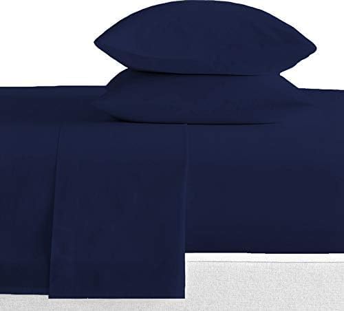 Luxury 1500 Thread Count Egyptian Cotton Queen Size Sheet Set - 60x80 Inches, Deep Pocket Fits 24-26 Inch Mattress (Solid Navy Blue) - Hotel Quality Bedding for Ultimate Comfort & Breathability - Perfect for Master Bedrooms, Guest Rooms & Luxury Hotels