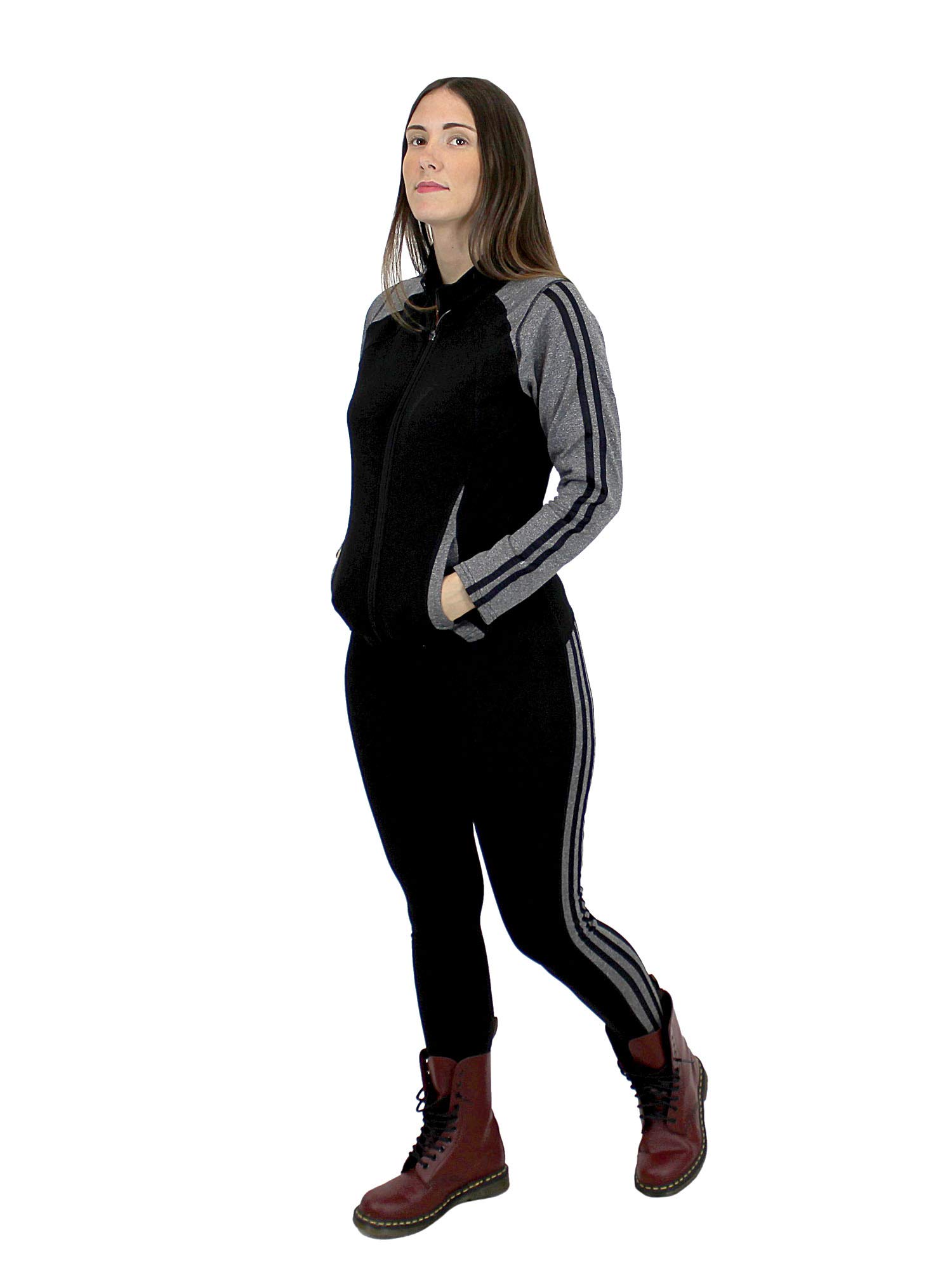 Breathable Striped Activewear Set for Women - Soft Brushed Fabric Yoga Outfit for Gym, Running & Lounge Wear