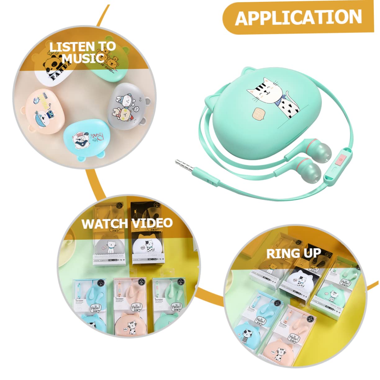 Gatuida 5-Pack Universal Wired Headphones with Noise Cancelling - In-Ear Corded Earphones for Office, Gaming & Calls | PVC Telephone Headset for Clear Communication