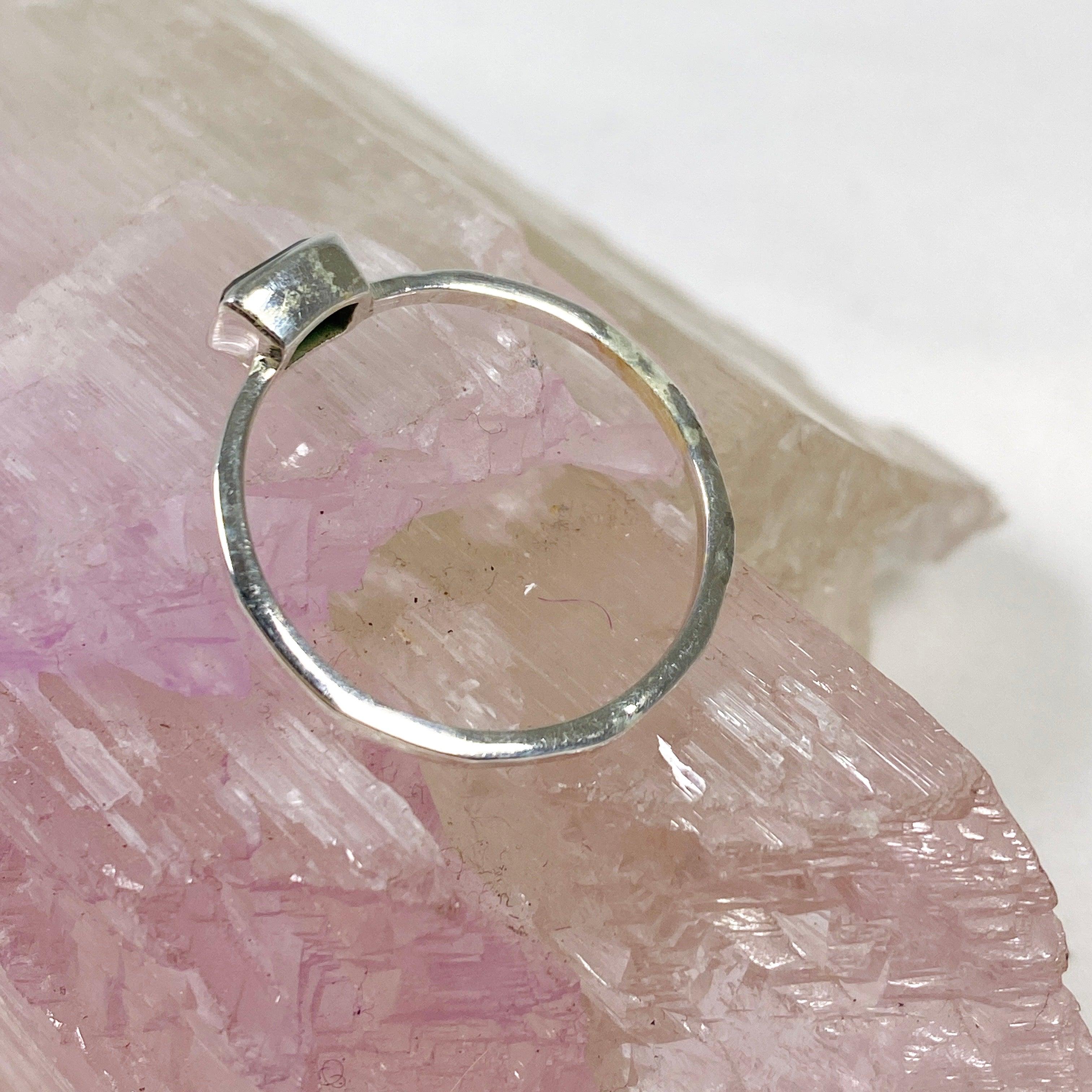 Green Onyx Rectangular Faceted Fine Band Ring R3793 GO - Elegant Sterling Silver Jewelry for Women, Perfect for Weddings, Parties & Everyday Wear