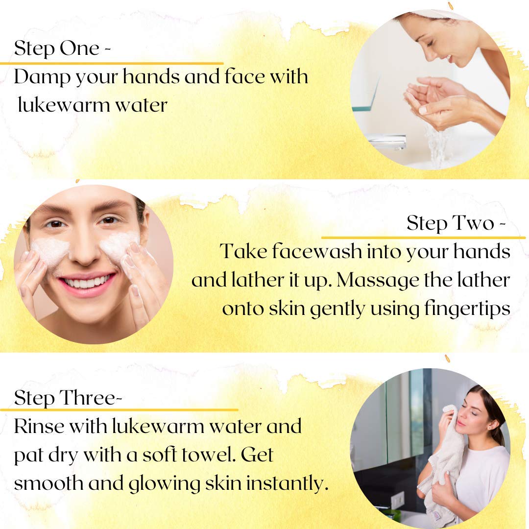 Beautisoul Lemon Peel Face Wash with Pure Lemon Peel, Vetiver Root & Aloe Vera | Brightening Cleanser for Men & Women | Pack of 3 (3 x 100ml) | Gentle Exfoliation for Glowing Skin, Morning & Night Routine