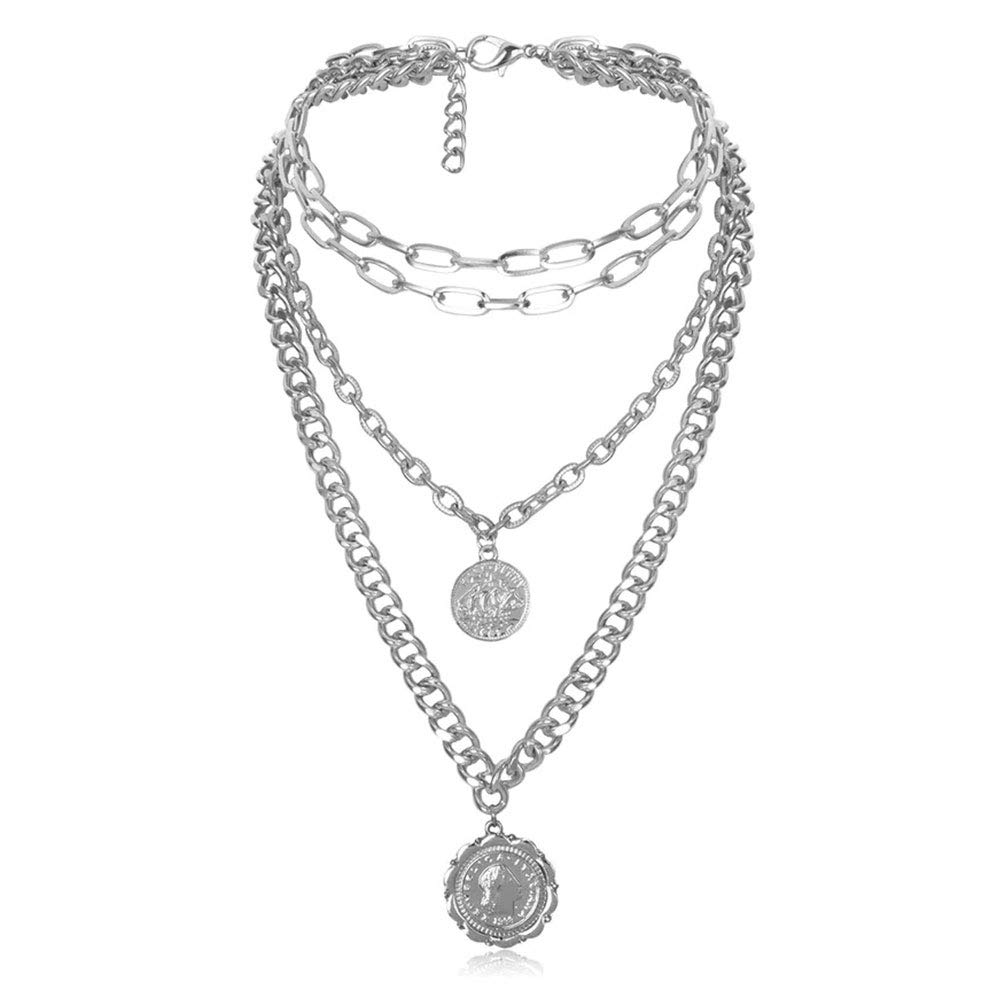 CIBIRICH Chunky Punk Chain Necklace for Women - Bold Silver Statement Collar Jewelry for Casual Outfits, Parties & Gothic Fashion