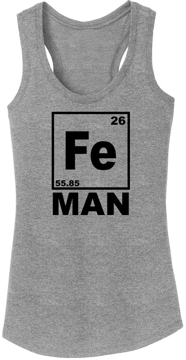Funny Iron Man Chemistry Joke Women's Tri-Blend Tank Top - Perfect for Marvel Fans, Science Geeks & Casual Wear