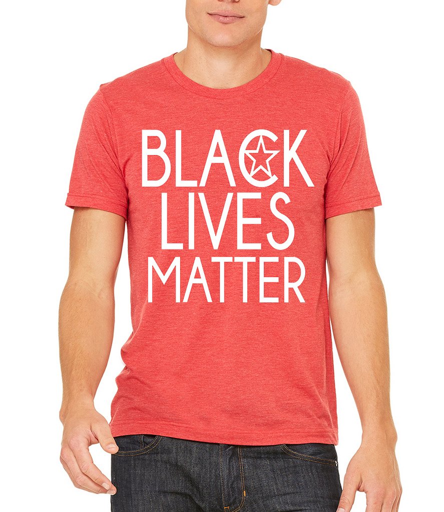 Black Lives Matter Red Tri-Blend T-Shirt for Men - Soft & Comfortable Protest Tee for Casual Wear, Activism & Social Justice Events