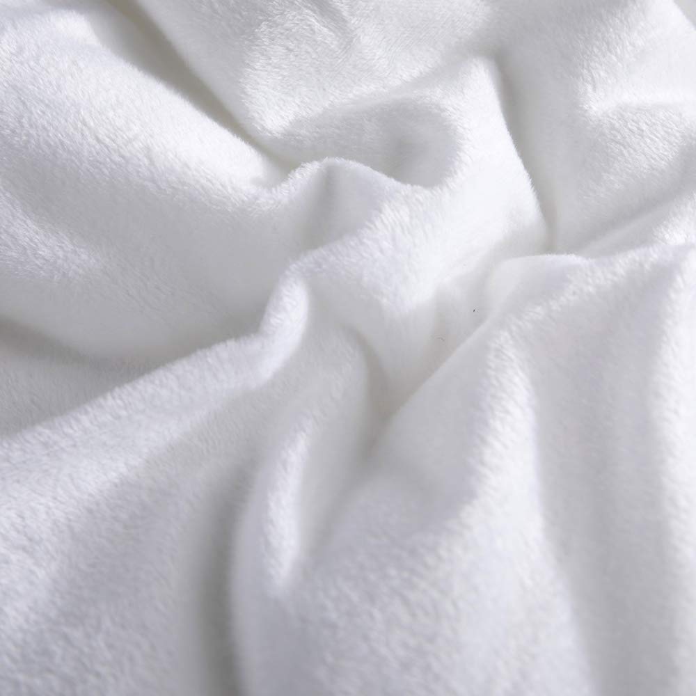 Wajade Faux Fur Plush White Comforter Set - 3PC Full/Queen Size Ultra Soft Microfiber Bedding | Fluffy Shaggy Fuzzy Quilt for Cozy Winter Nights & Luxury Bedroom Decor
