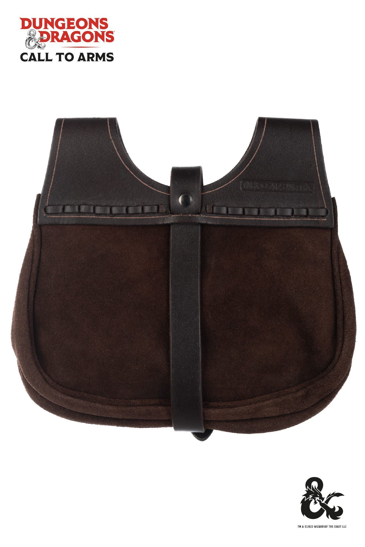 Dungeons & Dragons Themed Brown Leather Kidney Belt Bag for RPG Cosplay & LARP Accessories - Perfect for Gaming Conventions & Fantasy Events