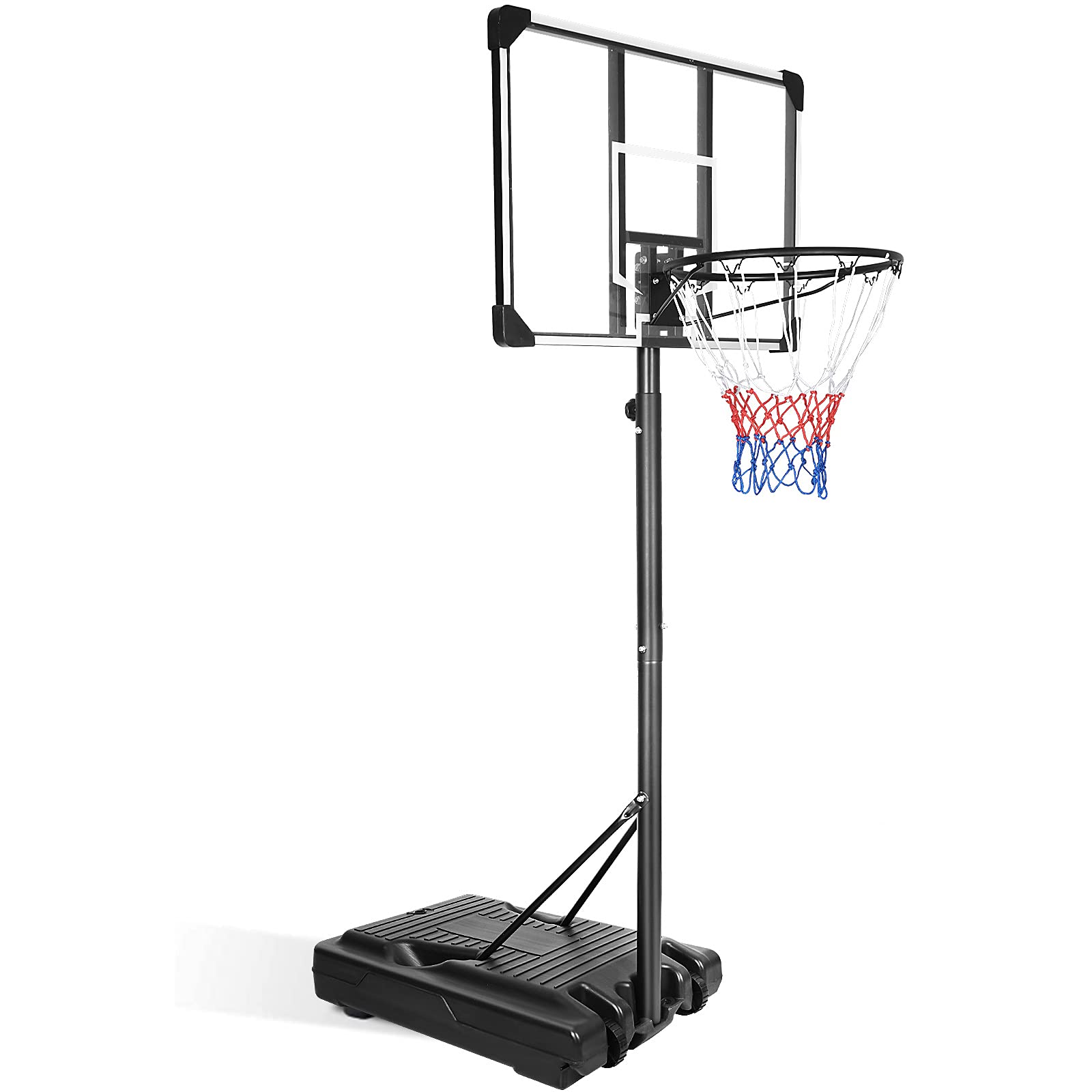 KELRIA Adjustable Height Portable Basketball Hoop with Wheels & LED Lights - Outdoor Basketball System for Youth and Adults | Perfect for Driveway, Backyard & Indoor Play