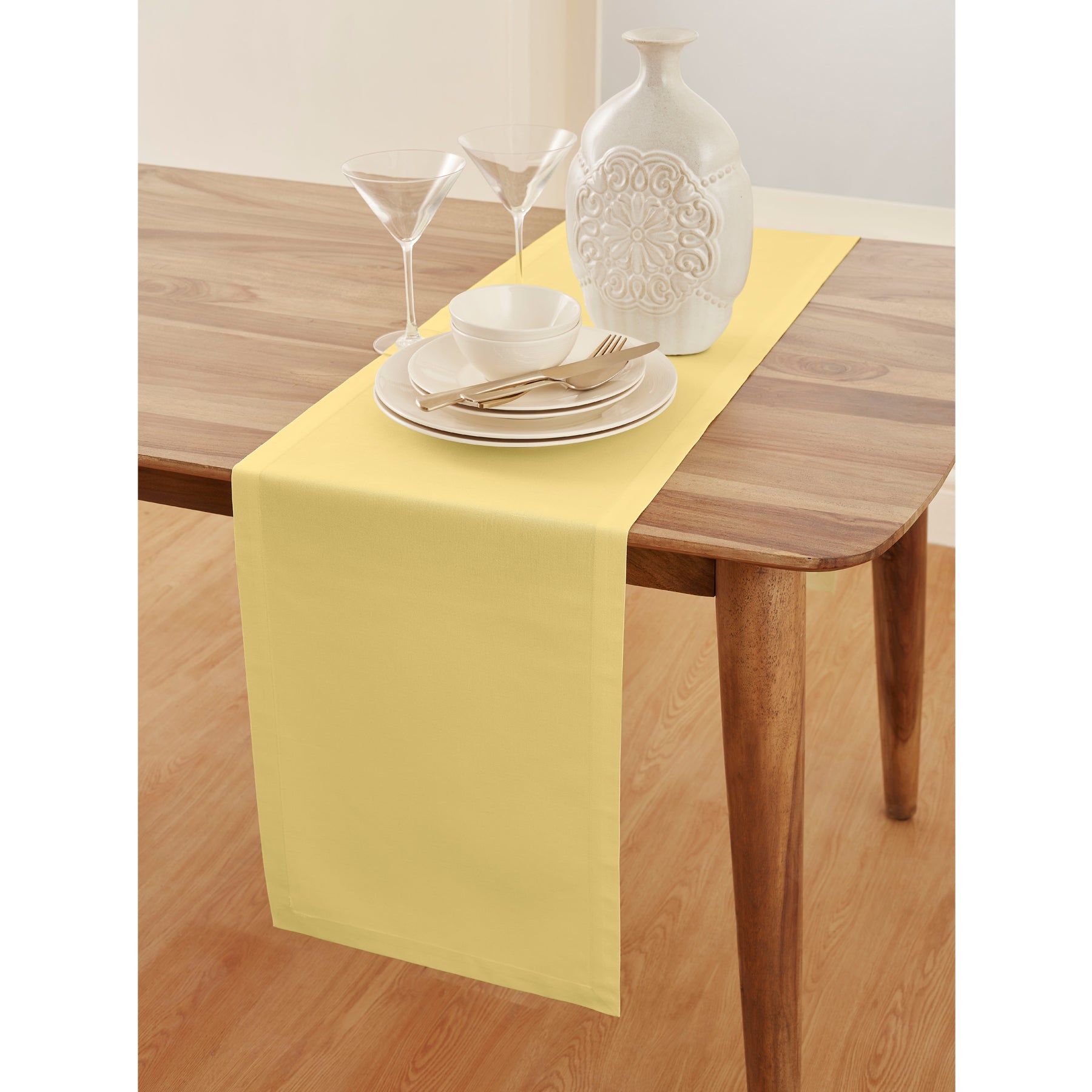 Premium Dru Cotton Linen Table Runner - Natural Woven Table Decor for Dining Room, Wedding, Party & Home Decor - Eco-Friendly & Washable