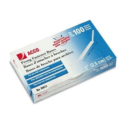 ACCO 4-Pack 1-Inch Prong Bases for Two-Piece Paper File Fasteners (100/Box) - Secure Document Organization for Office, School & Home Filing Systems