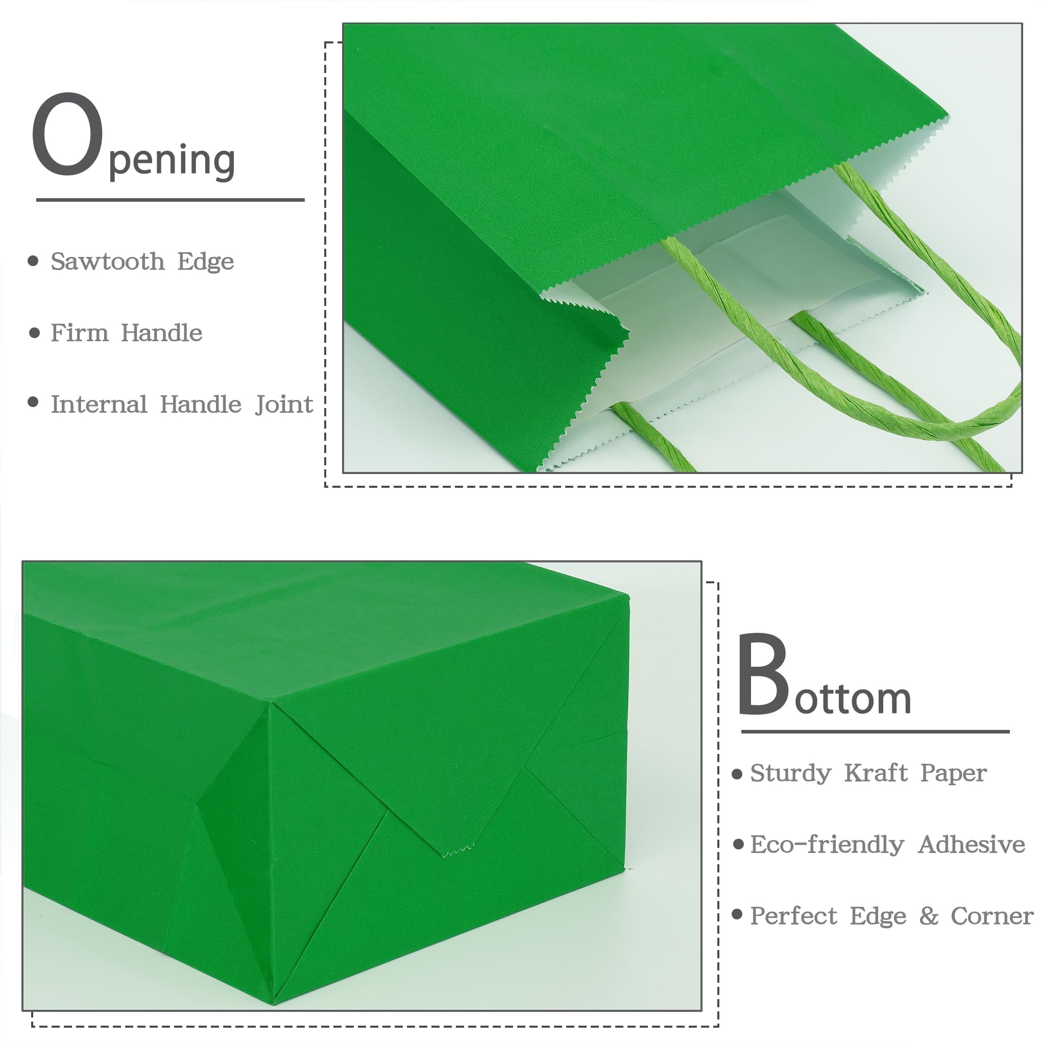 AZOWA 25-Pack Mini Kraft Paper Gift Bags with Handles - 4x2.4x6 Inches, Eco-Friendly Green - Perfect for Party Favors, Wedding Decorations & Small Gifts Packaging