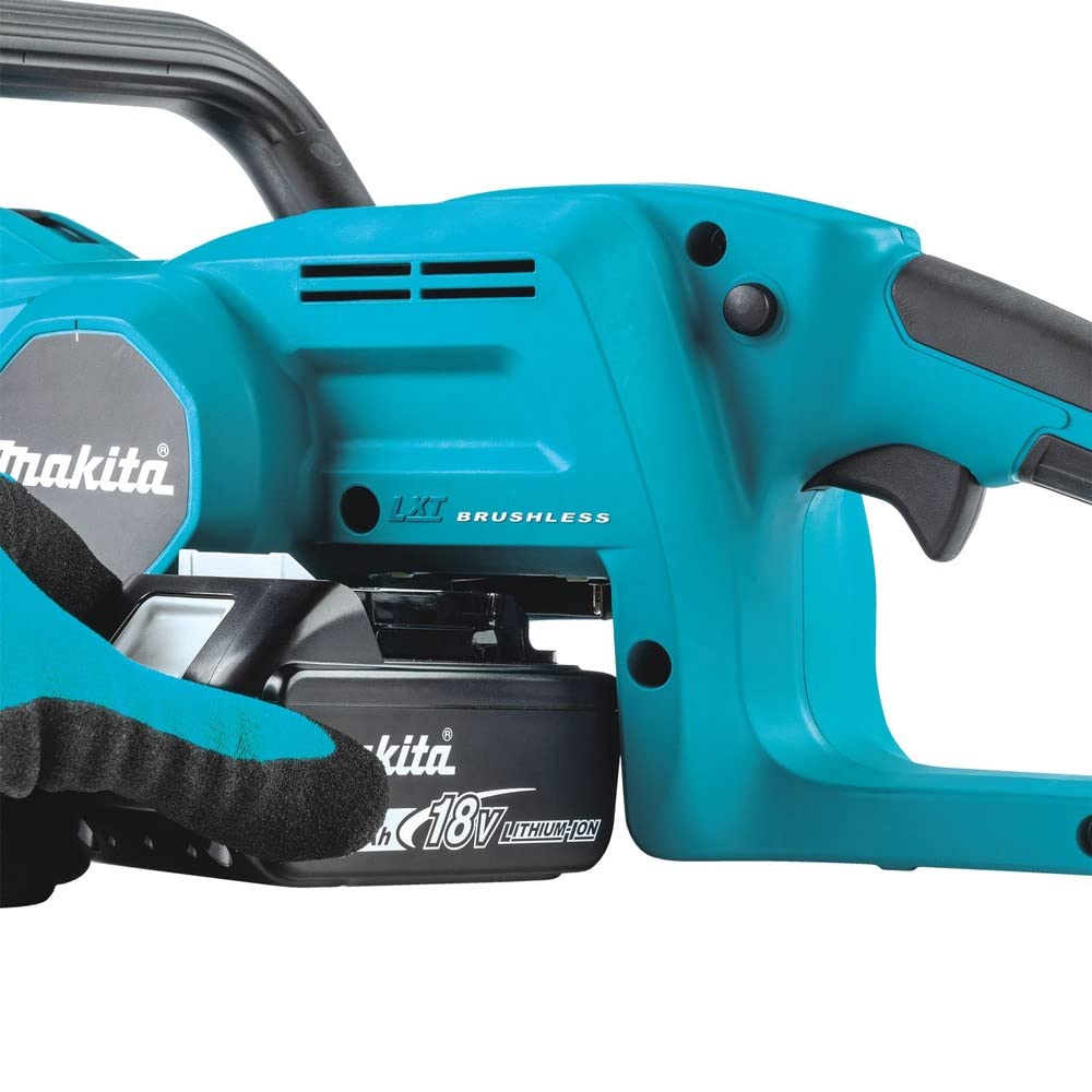 Makita XCU11SM1 18V LXT® Brushless Cordless Chainsaw Kit with 14-Inch Bar & 4.0Ah Battery - Lightweight Electric Chainsaw for Tree Trimming, Wood Cutting, and Yard Maintenance