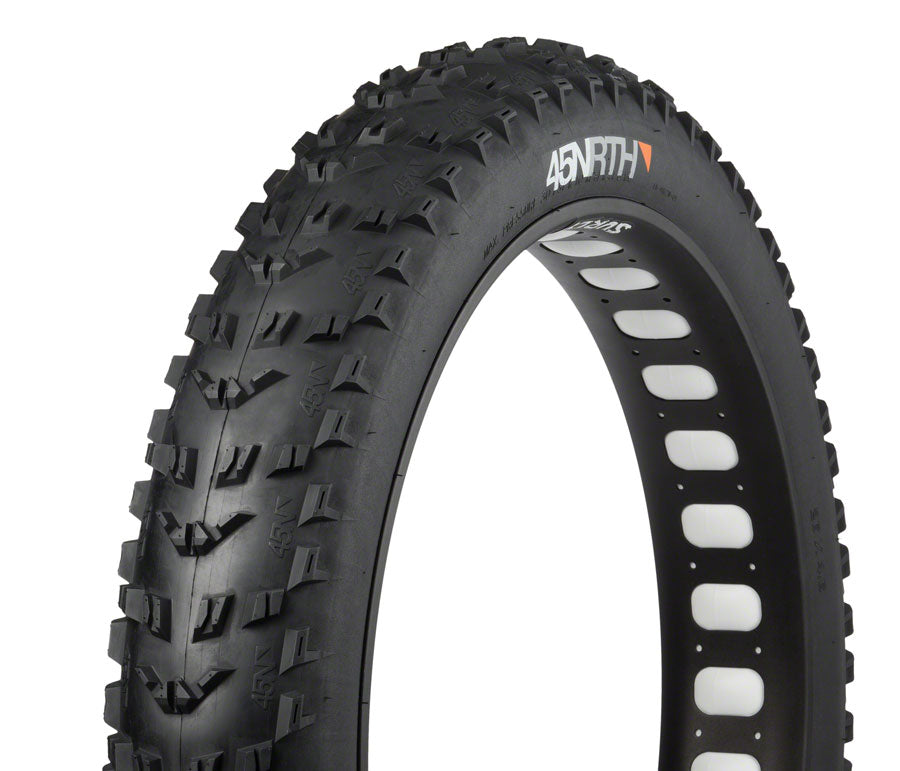 45NRTH Flowbeist 26 x 4.6 Fat Bike Tire - 120 TPI Tubeless Folding MTB Tire for Snow, Sand & Trail Riding - Black All-Terrain Bicycle Tire for Winter & Off-Road Cycling