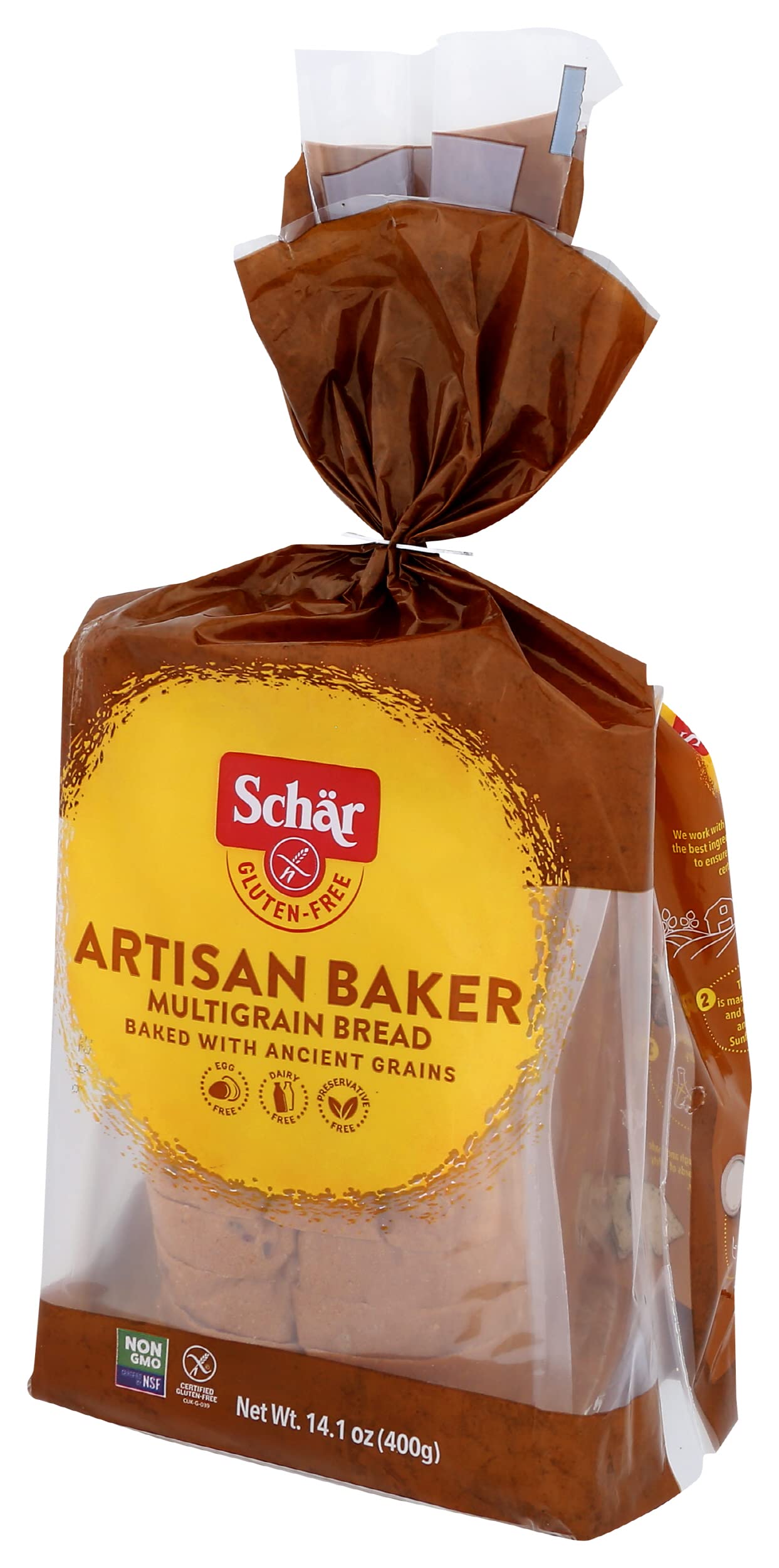 Schar Artisan Multigrain Gluten Free Bread - 14.1 oz | Healthy & Delicious Sandwich Loaf for Breakfast, Lunch & Snacks | Certified Gluten Free & Non-GMO