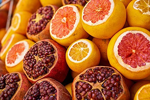20x30 Inch Laminated Fruit Food Vitamin Healthy Fresh Poster - Vibrant Colors & Vivid Imagery for Kitchen, Dining Room, or Classroom Decor - Fits Standard Frames