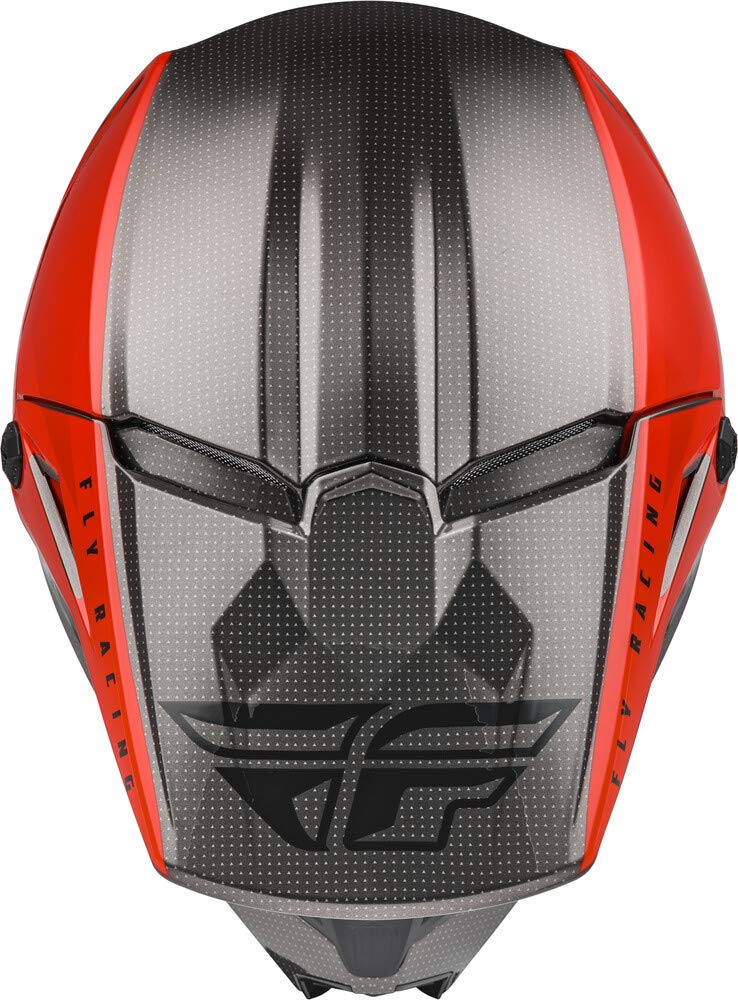 Fly Racing Kinetic Straight Edge Helmet - Youth Small (Red/Black/Grey) | Lightweight & Durable Motorcycle Helmet for Kids | Perfect for Motocross, BMX & Off-Road Riding